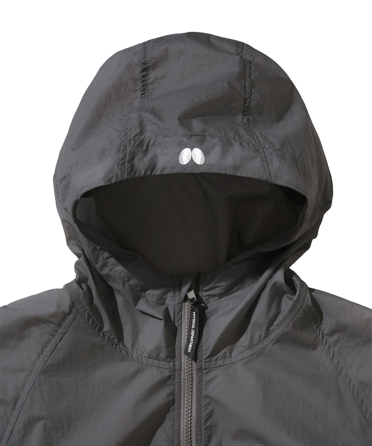 버터플라이 스포츠웨어(BUTTERFLY SPORTSWEAR) 커브라인 캡 후드 바람막이 자켓 차콜