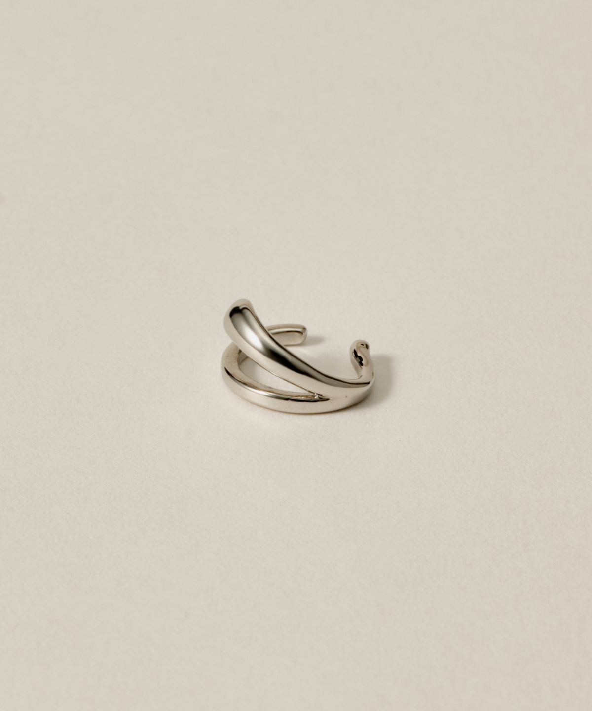 노비스도쿄(NOVICE TOKYO) 미니 더블 레이어드 이어커프 Mini Double Nuance Ear Cuff/ Silver