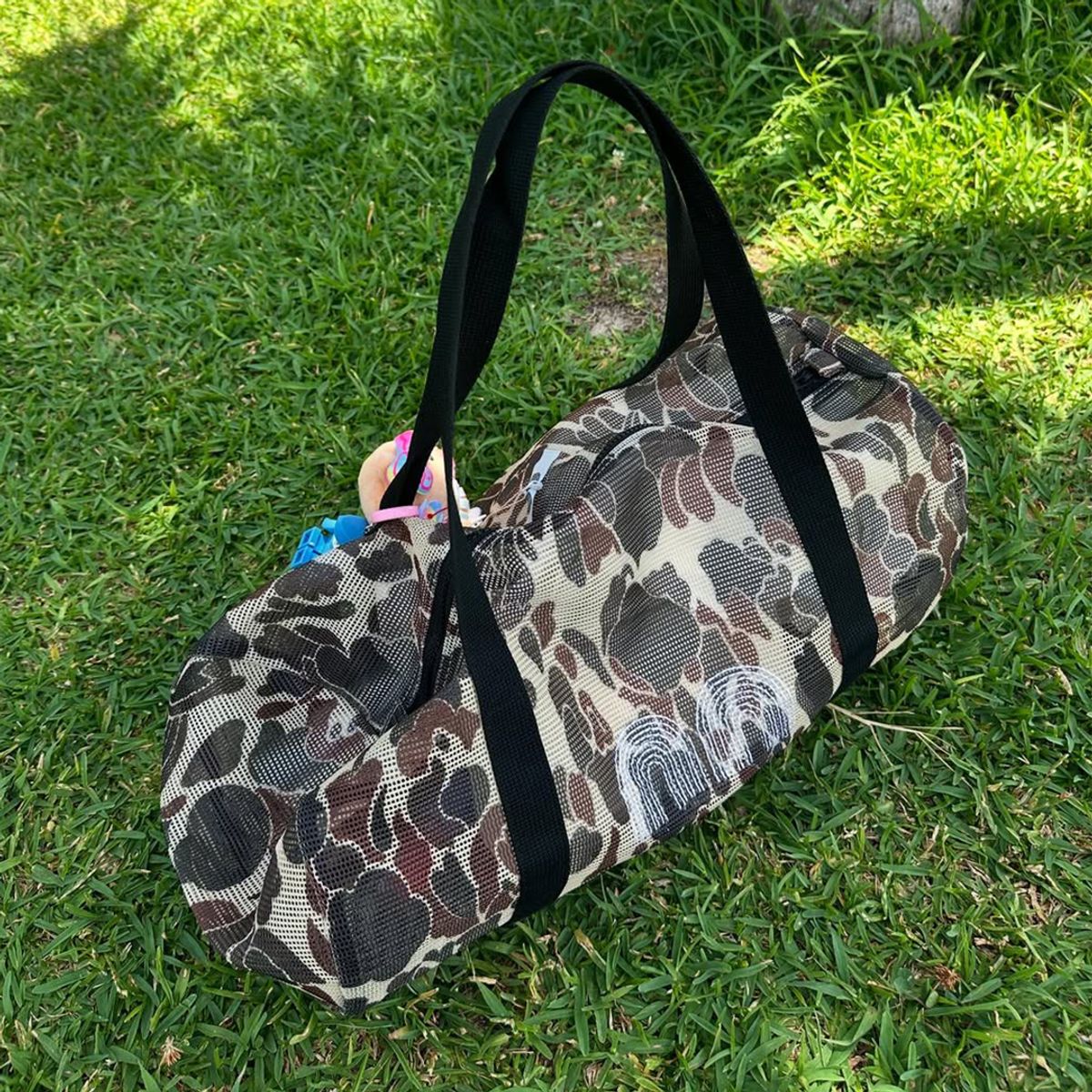 낫뉴(NOT NEW) Mesh Boston Bag Brown Camo