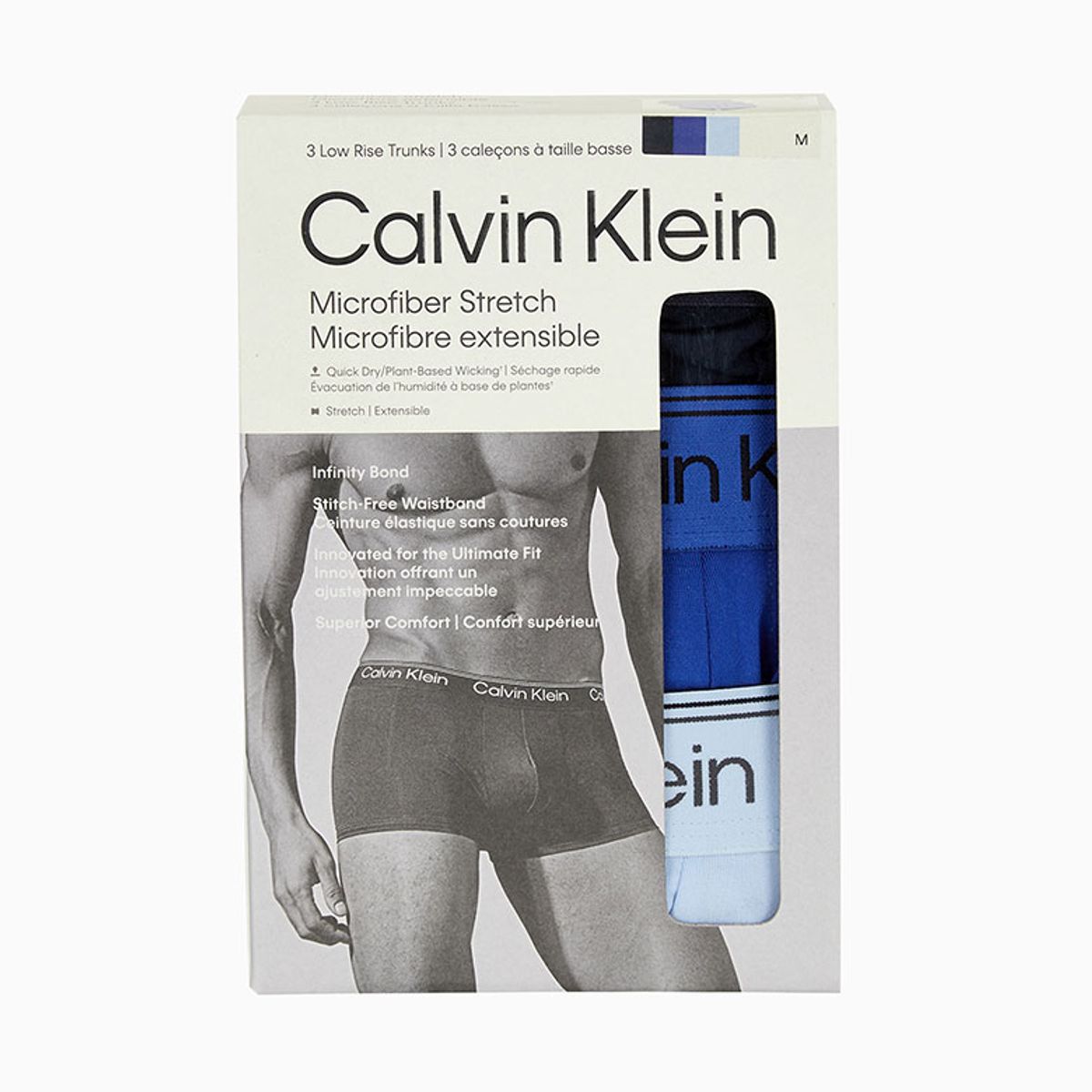 캘빈클라인 언더웨어(CALVIN KLEIN UNDERWEAR) 남성 마이크로 스트레치 3팩 로우 라이즈 트렁크 멀티_NB44090AE
