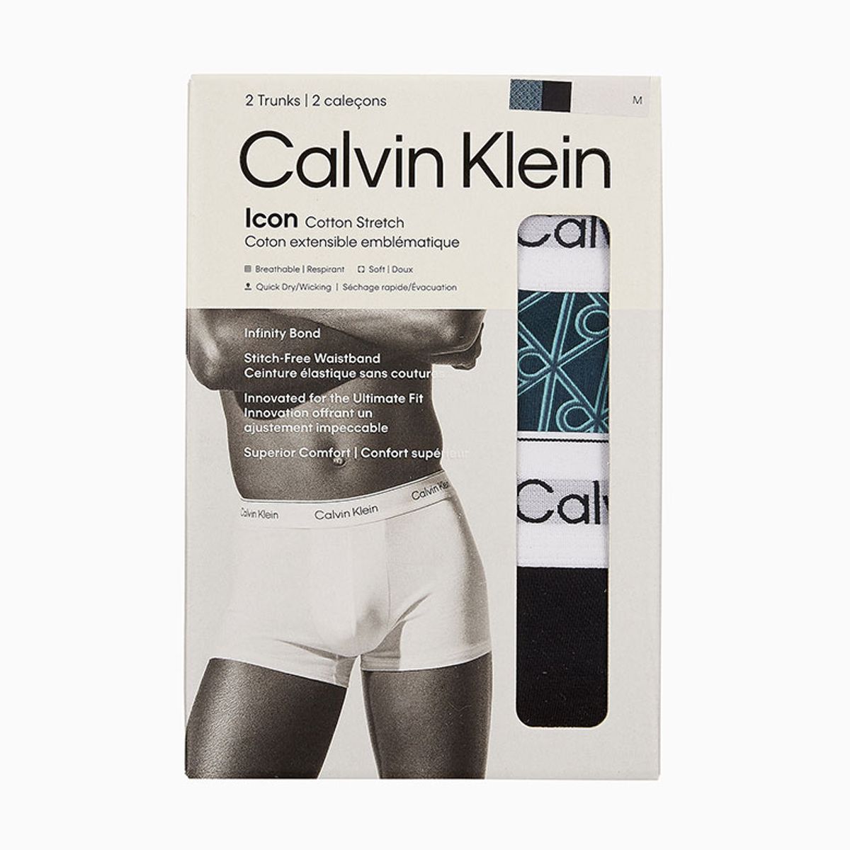 캘빈클라인 언더웨어(CALVIN KLEIN UNDERWEAR) 남성 아이콘 코튼 스트레치 2PK 트렁크_NB43912XM