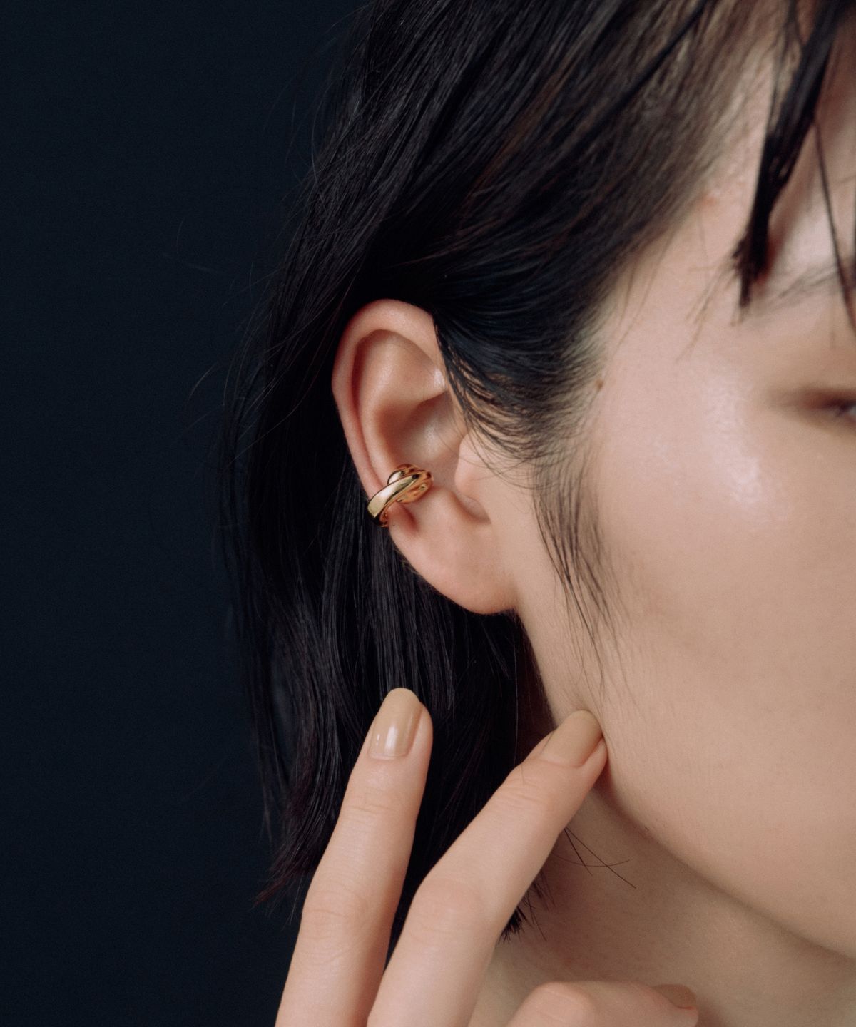 노비스도쿄(NOVICE TOKYO) 나선형 오픈 후프 이어커프 Spiral Open Hoop Ear Cuff/ Gold