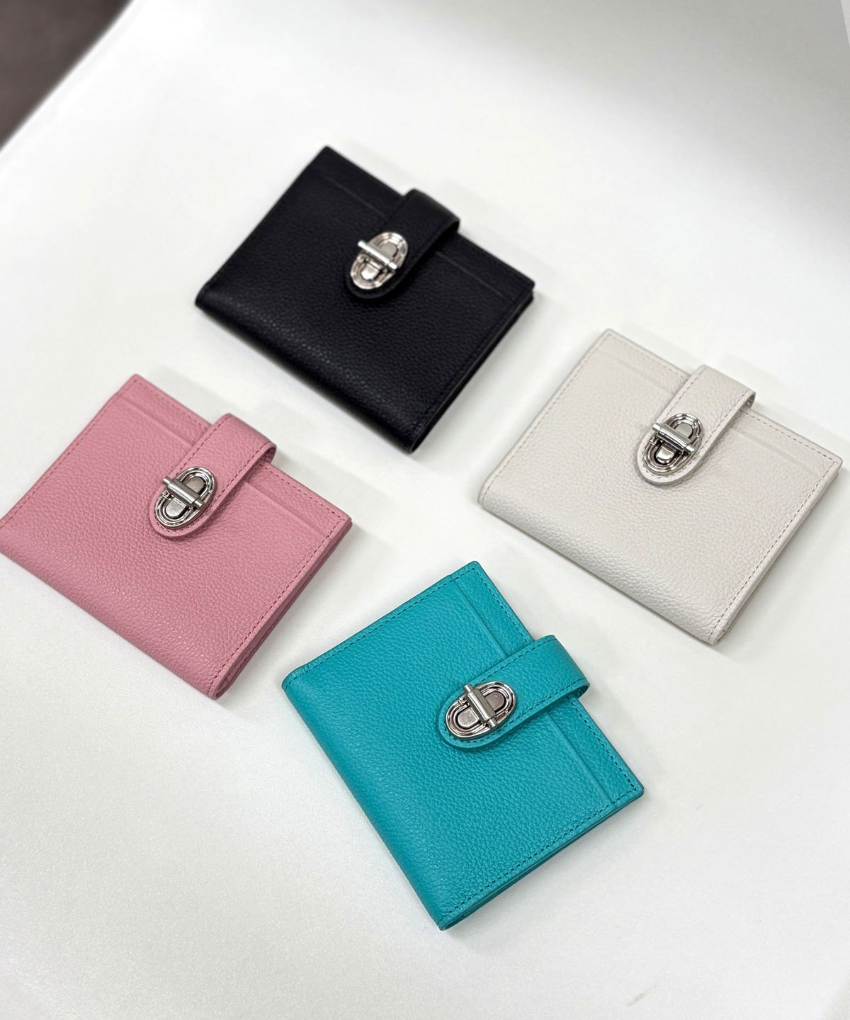 질스튜어트액세서리(JILLSTUART ACC) [AUBE] 가죽 오브 장식 베루형 지폐지갑 4color