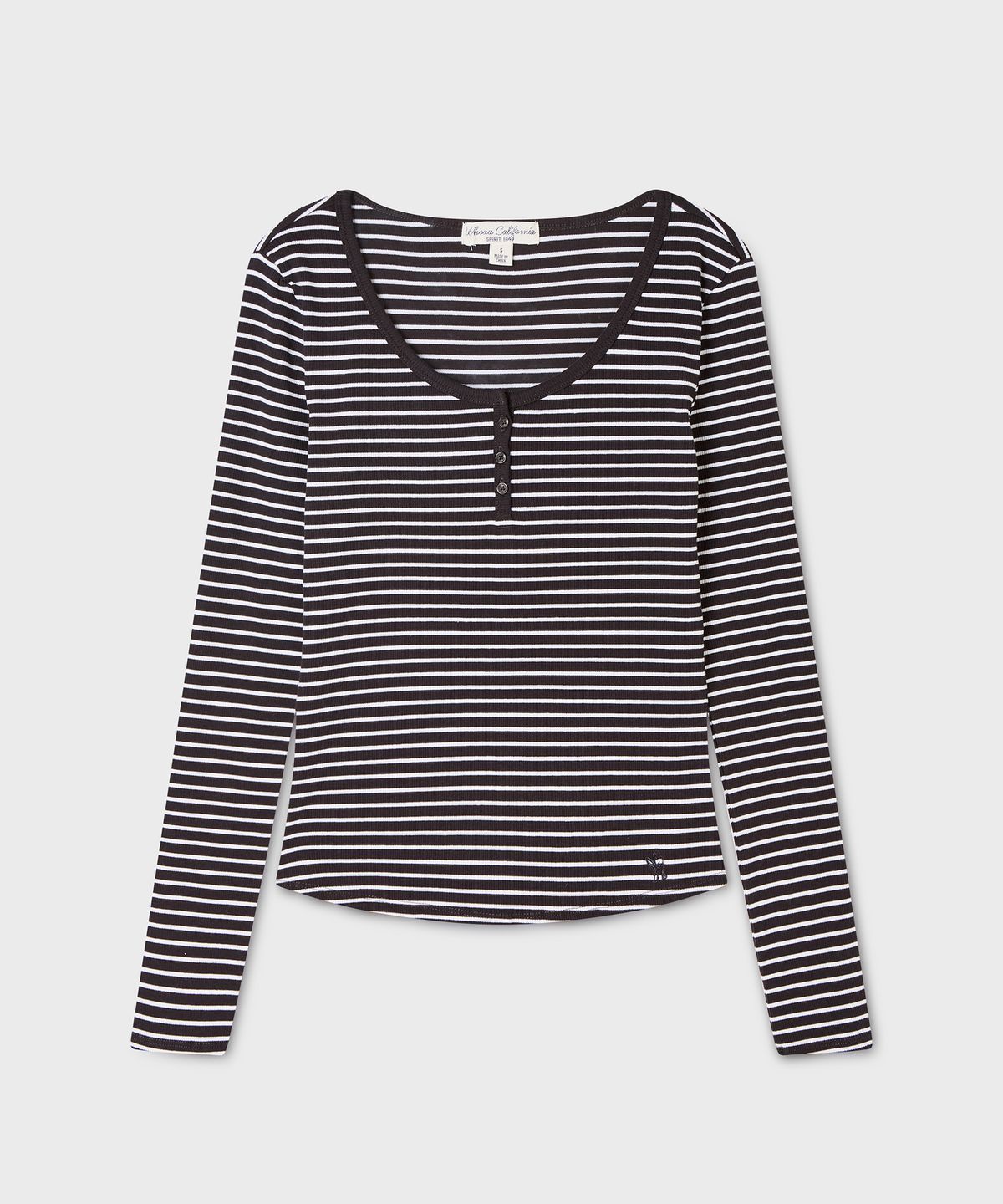 후아유(WHO.A.U) Ribbed Henryneck Long Sleeve T-shirt(F) / WHLAG3812F