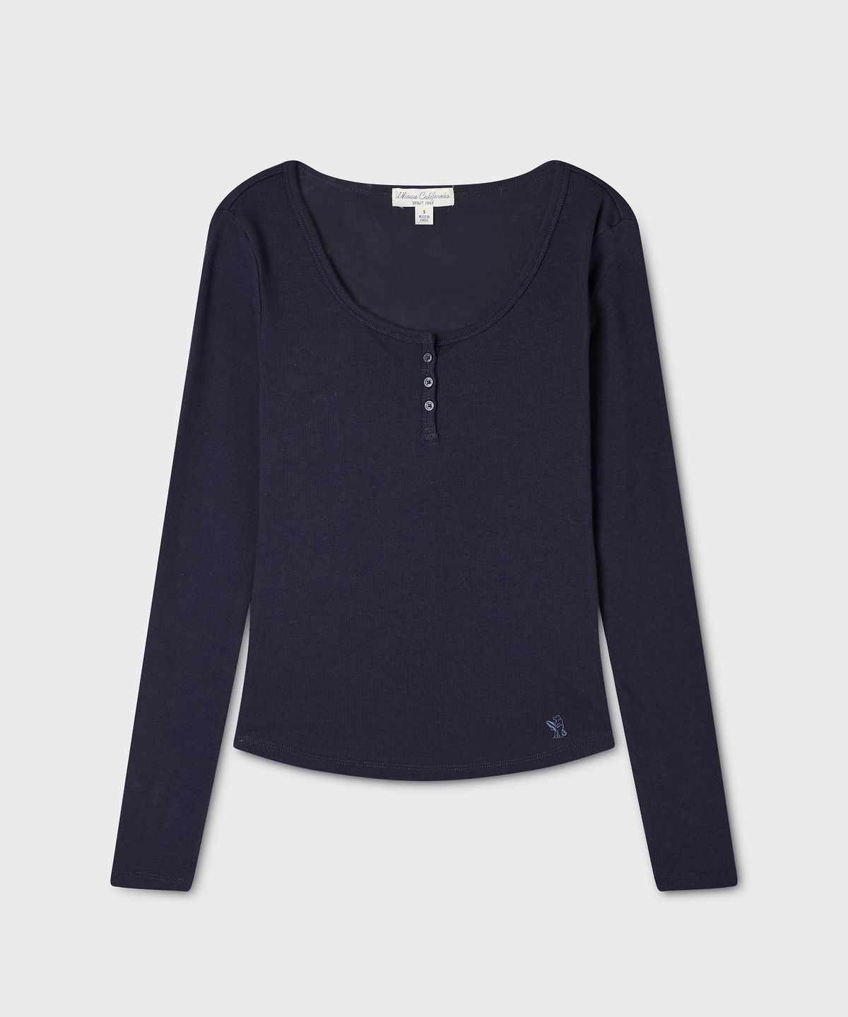 후아유(WHO.A.U) Ribbed Henryneck Long Sleeve T-shirt(F) / WHLAG3812F
