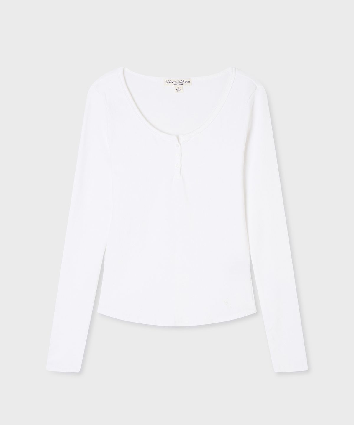 후아유(WHO.A.U) Ribbed Henryneck Long Sleeve T-shirt(F) / WHLAG3812F