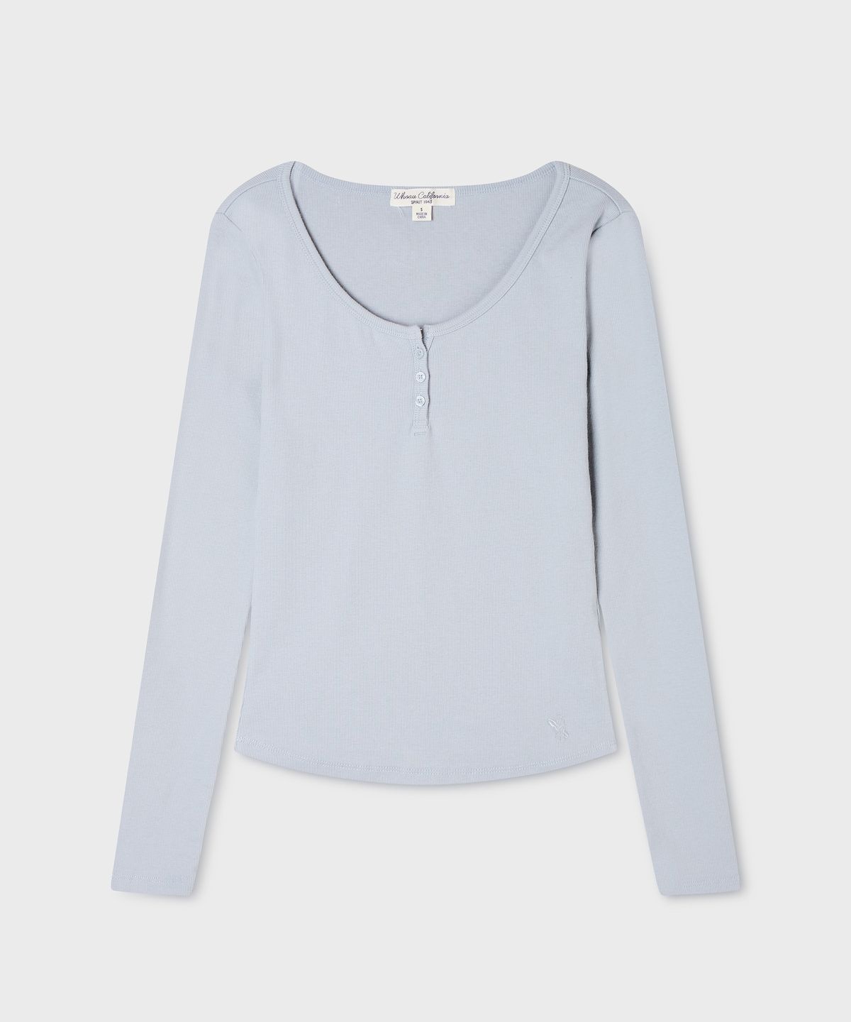 후아유(WHO.A.U) Ribbed Henryneck Long Sleeve T-shirt(F) / WHLAG3812F