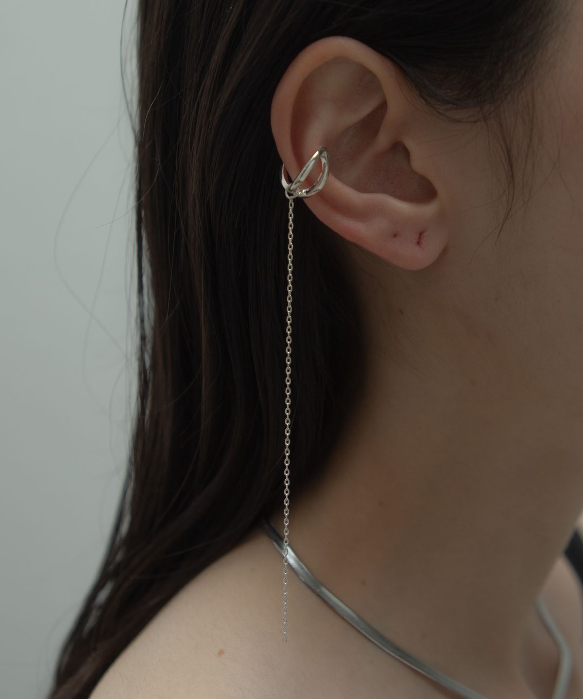 노비스도쿄(NOVICE TOKYO) 체인 크로스 이어 커프 Chain Cross Ear Cuff  / Silver
