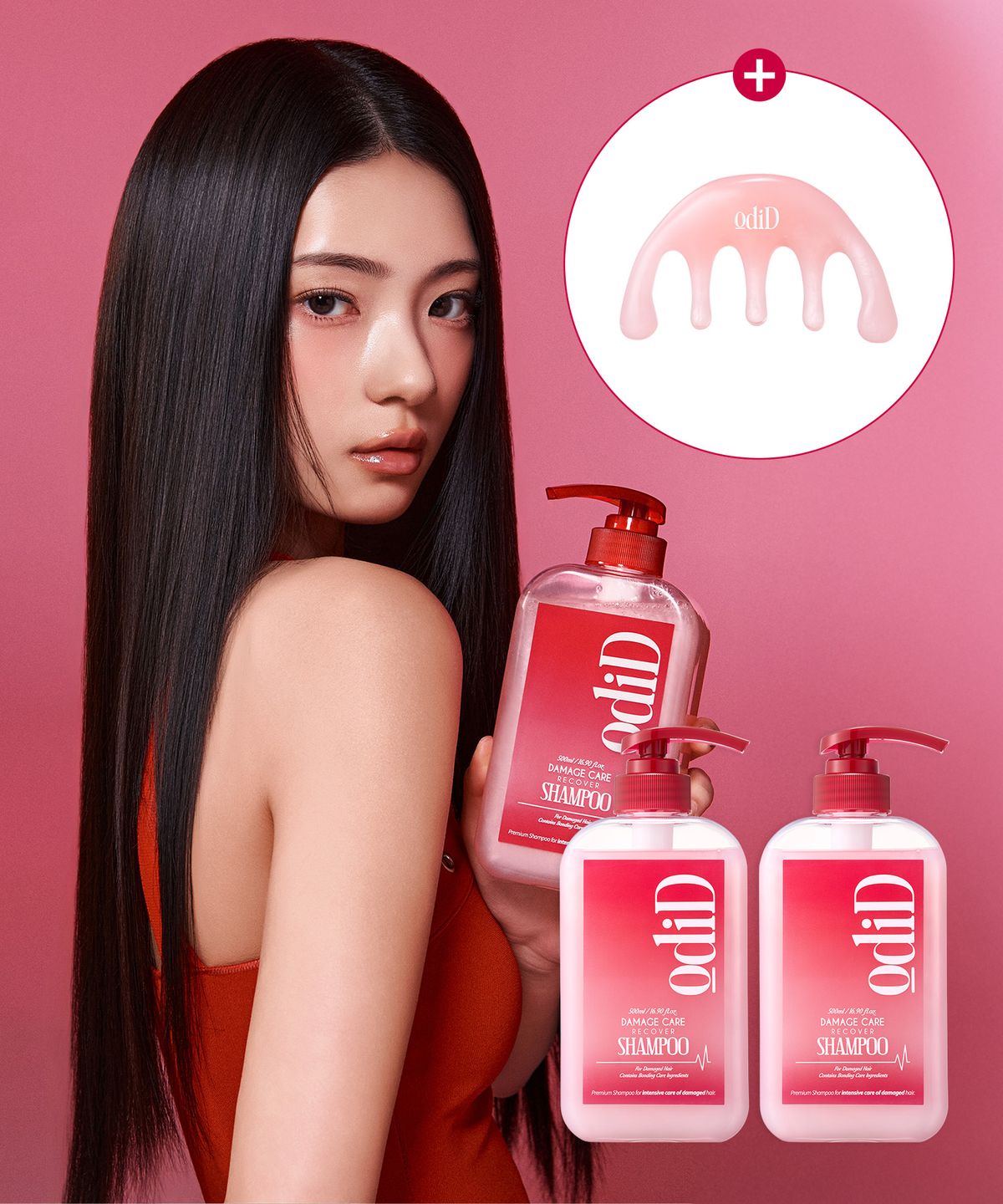 오디드(ODID) [2개][증정]오디드 데미지 케어 리커버 샴푸 500ml+500ml+두피괄사