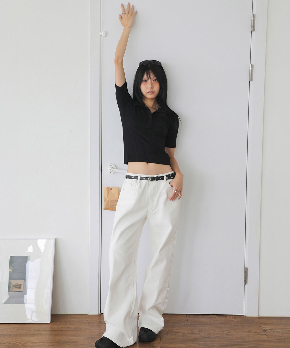 탑걸(TOPGIRL) ECRU WIDE COTTON DENIM JEANS_T316DE401
