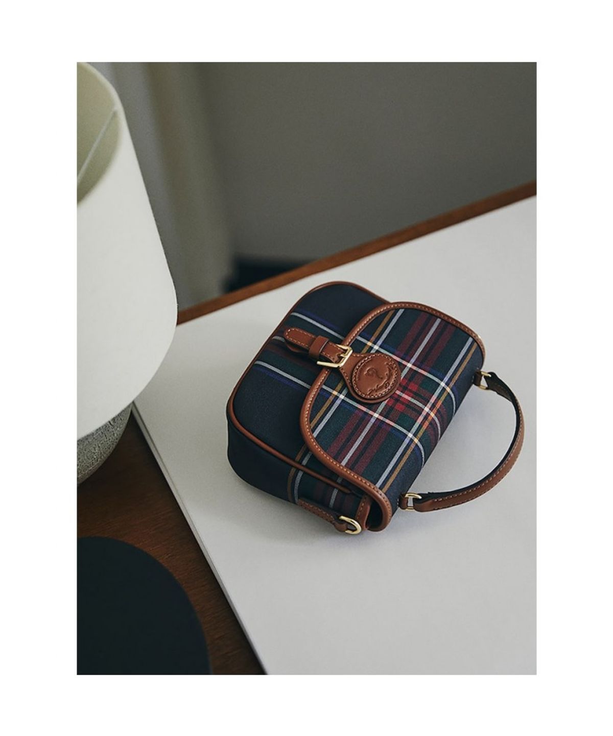 빈폴 액세서리(BEANPOLE ACCESSORY) 클래식 체크 탑 핸들 백  네이비