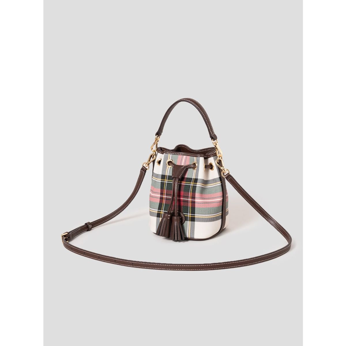 빈폴 액세서리(BEANPOLE ACCESSORY) 클래식 체크 복조리 백  아이보리