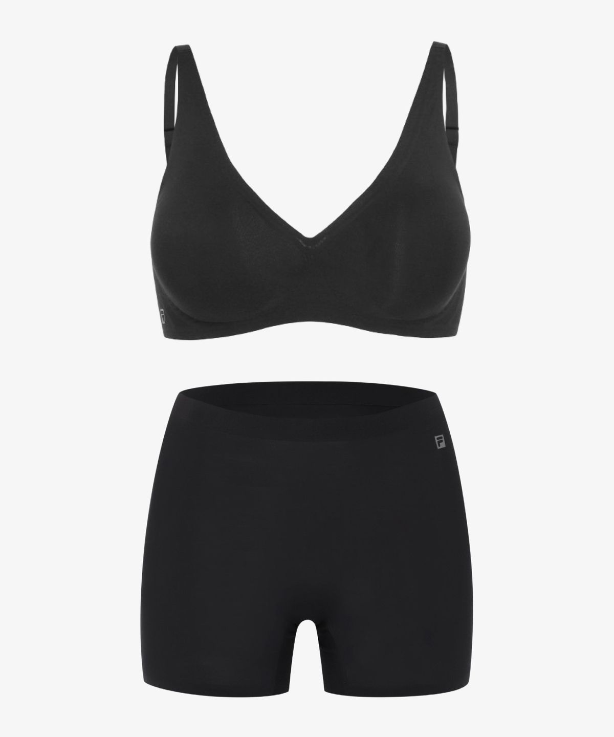 휠라언더웨어(FILA UNDERWEAR) [세트] 에센셜 퓨징 모달 베이직 브라 사각 드로즈 세트 5colors(FI4BAH1153FBLK)