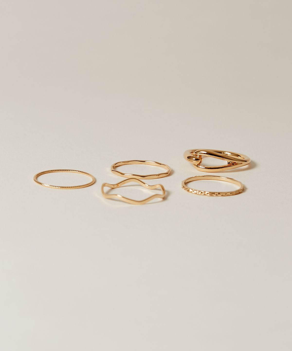 노비스도쿄(NOVICE TOKYO) 변형 협링 5세트 Deformed Narrow Rings 5 set  / Gold