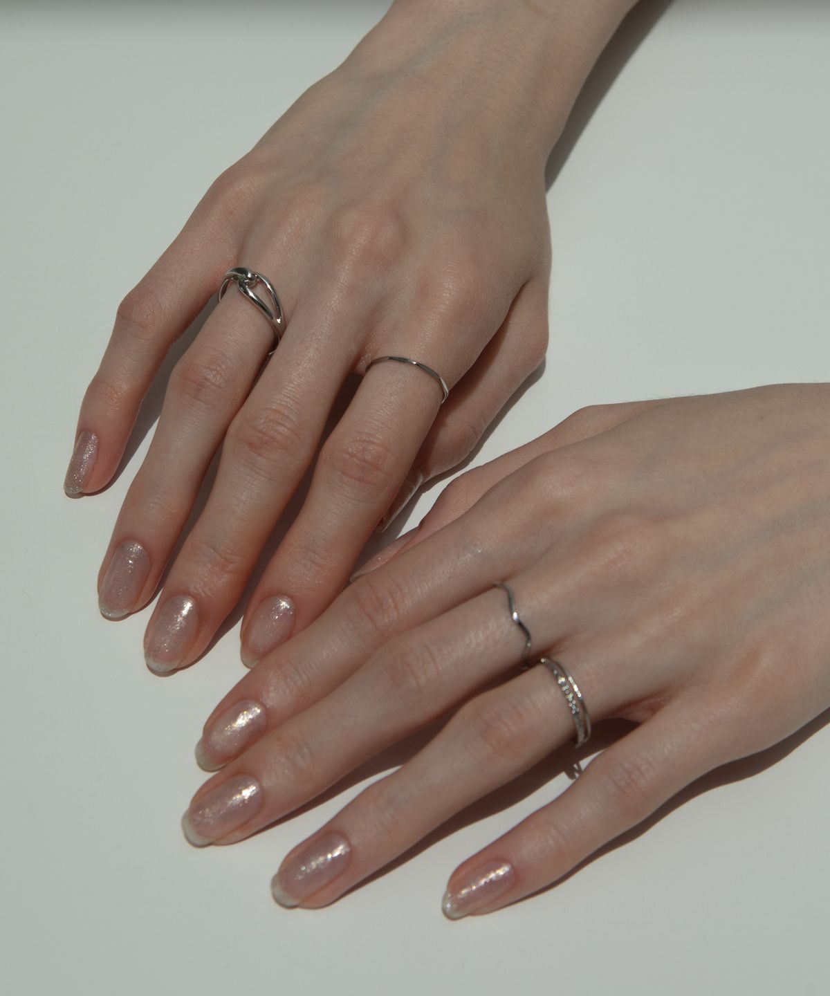 노비스도쿄(NOVICE TOKYO) 변형 협링 5세트 Deformed Narrow Rings 5 set   / Silver