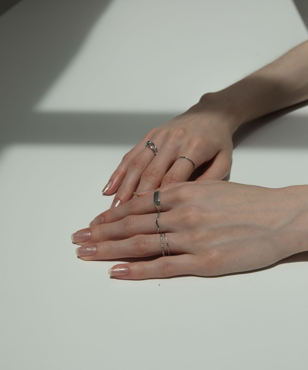 노비스도쿄(NOVICE TOKYO) 변형 협링 5세트 Deformed Narrow Rings 5 set   / Silver