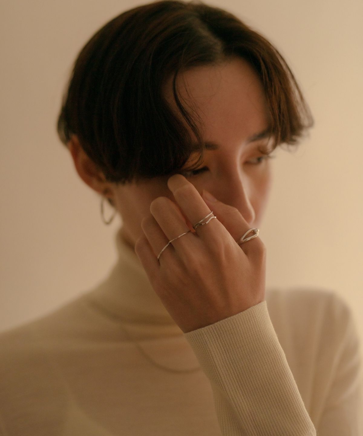 노비스도쿄(NOVICE TOKYO) 변형 협링 5세트 Deformed Narrow Rings 5 set   / Silver