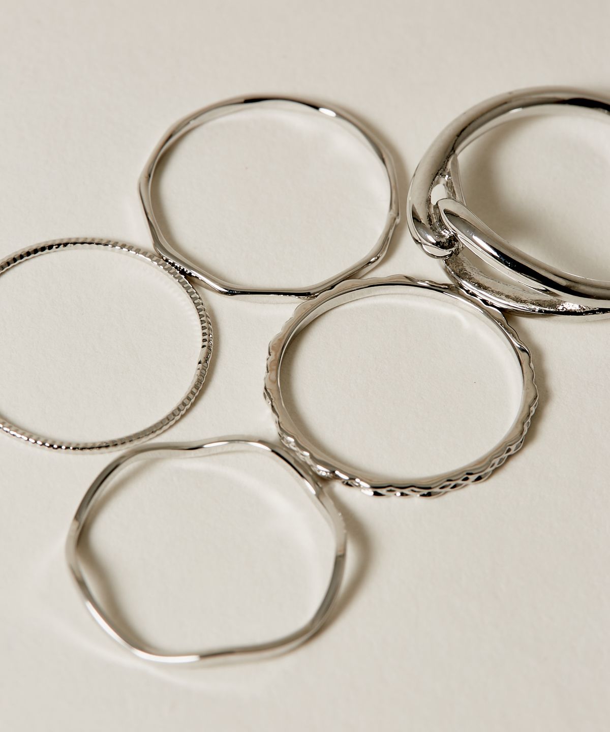 노비스도쿄(NOVICE TOKYO) 변형 협링 5세트 Deformed Narrow Rings 5 set   / Silver