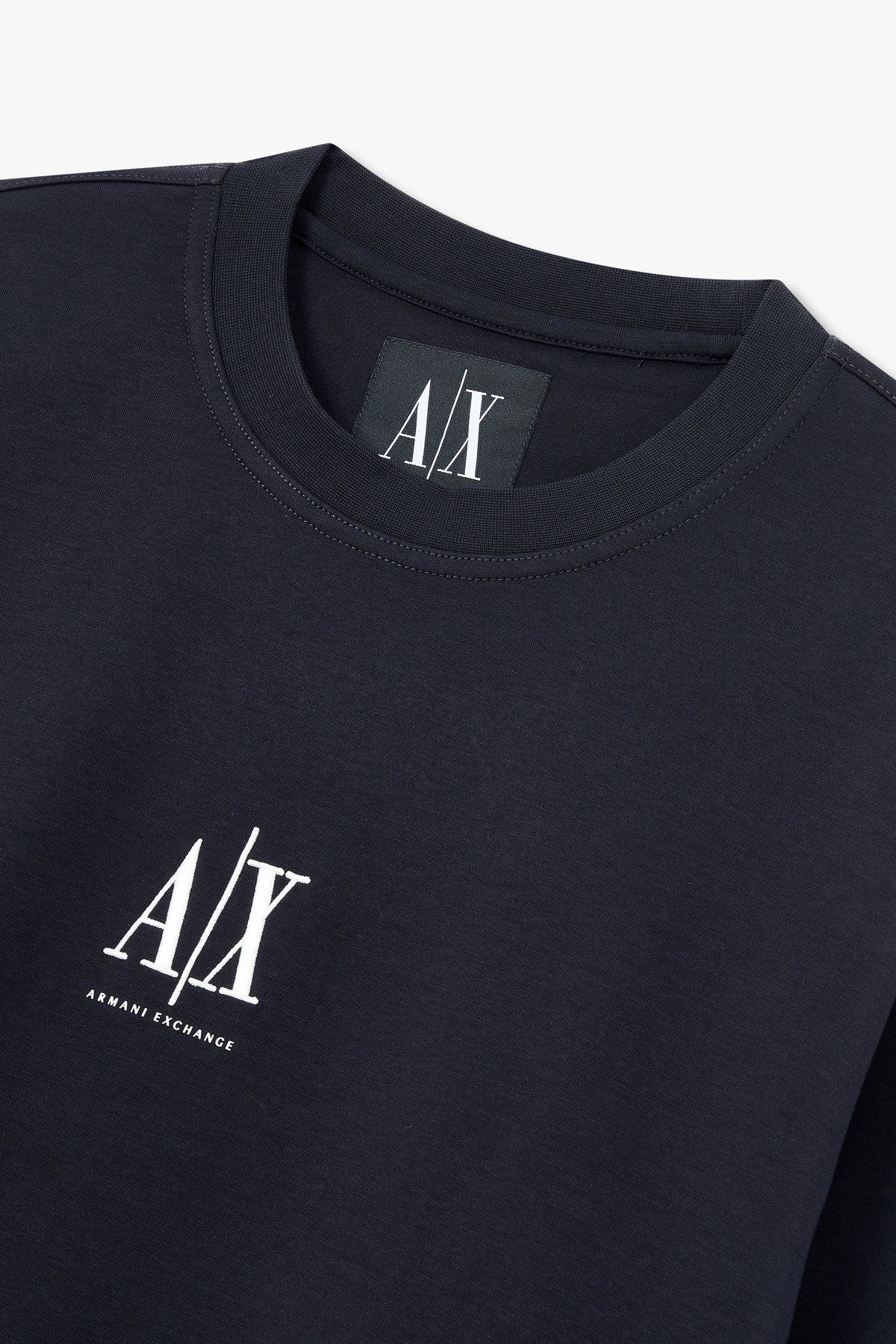 아르마니 익스체인지(ARMANI EXCHANGE) 남성 코튼 블렌드 자수 로고 맨투맨_다크 네이비 A415331107