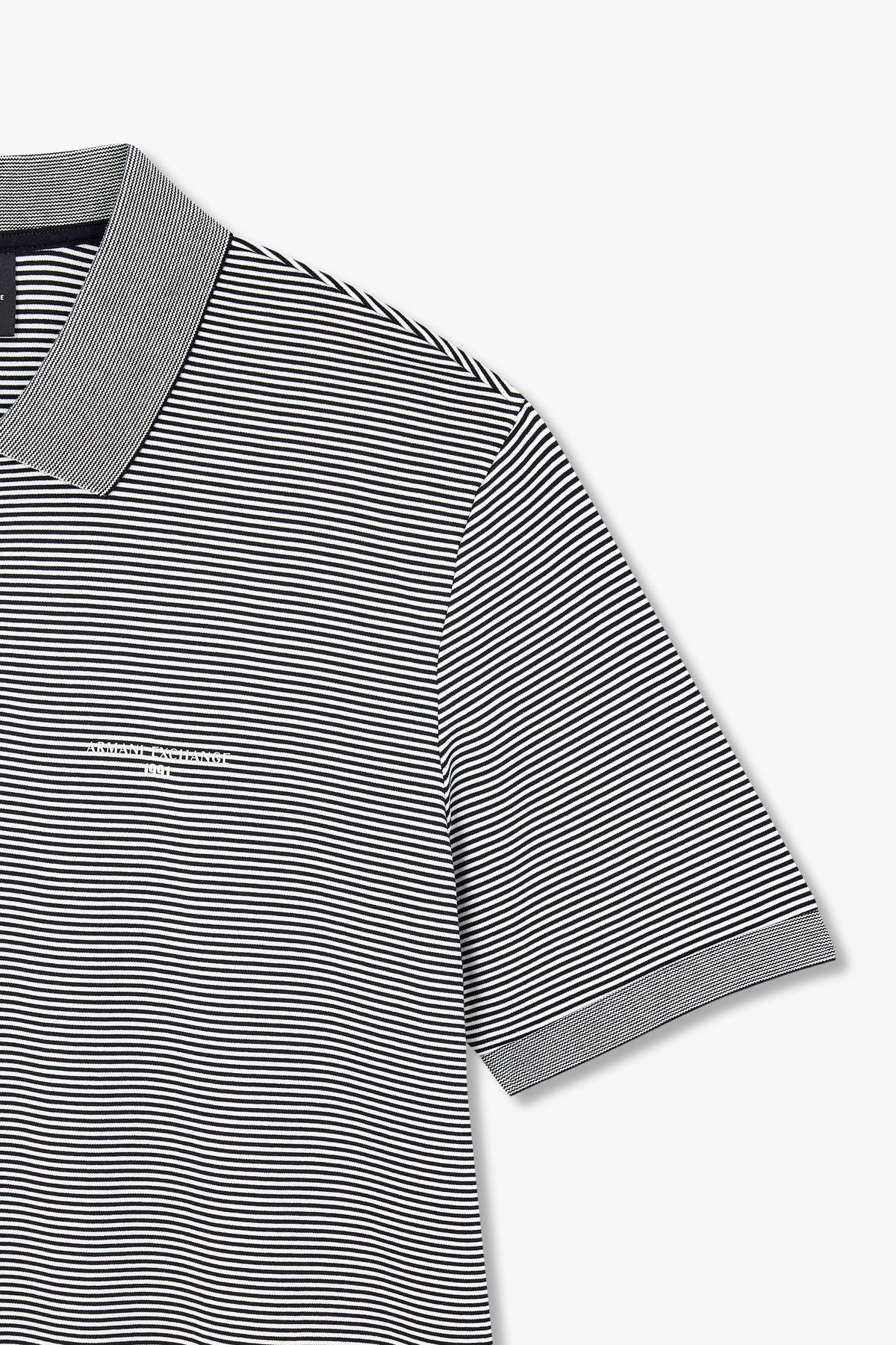 아르마니 익스체인지(ARMANI EXCHANGE) 남성 스트라이프 패턴 폴로 셔츠_다크 네이비 A415331010