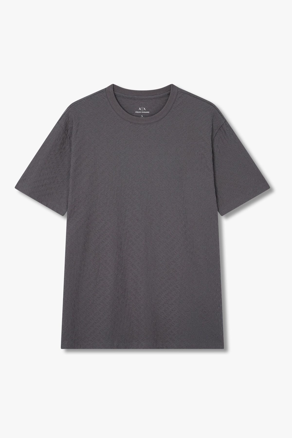 아르마니 익스체인지(ARMANI EXCHANGE) 남성 리피트 로고 숏 슬리브 티셔츠_다크 그레이 A415330006