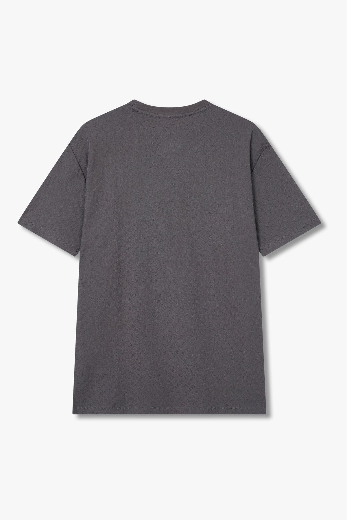 아르마니 익스체인지(ARMANI EXCHANGE) 남성 리피트 로고 숏 슬리브 티셔츠_다크 그레이 A415330006