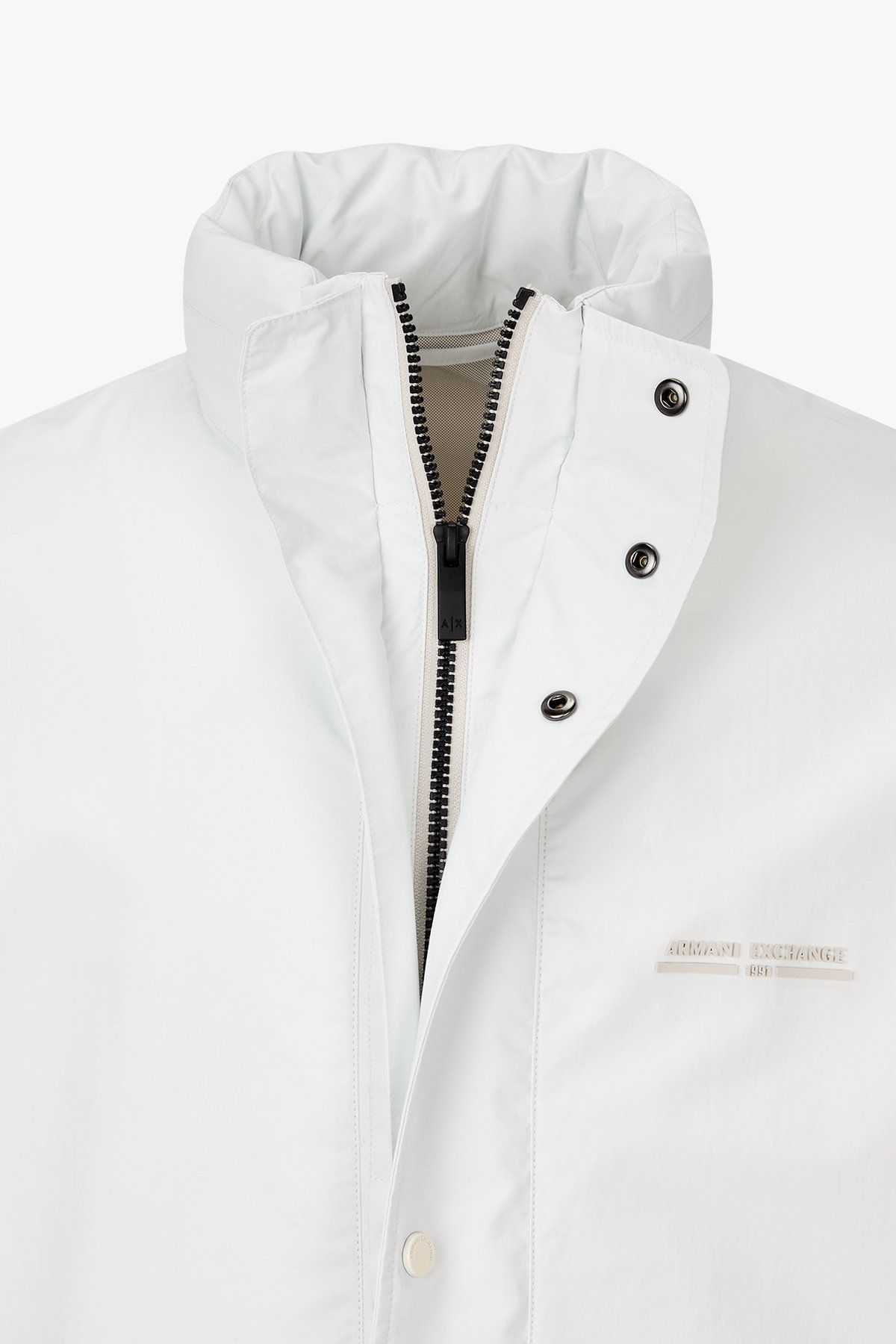 아르마니 익스체인지(ARMANI EXCHANGE) 남성 히든 후디드 드로스트링 헴 자켓_오프 화이트 A415310002