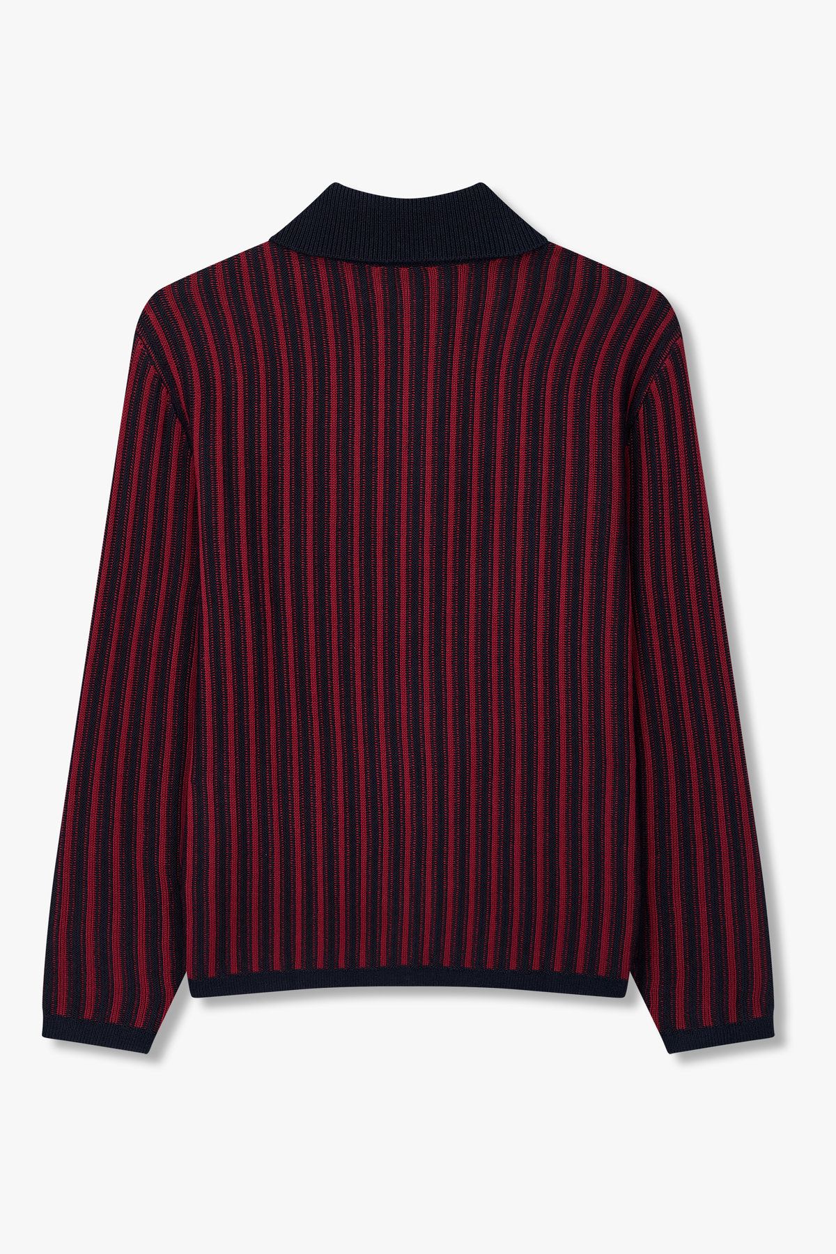 아르마니 익스체인지(ARMANI EXCHANGE) 남성 하프 집업 스트라이프 니트_05 가르넷 A415332010