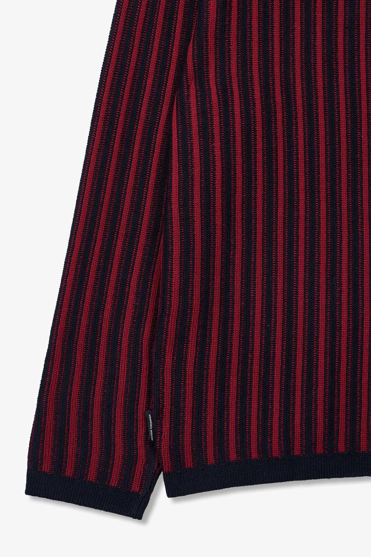 아르마니 익스체인지(ARMANI EXCHANGE) 남성 하프 집업 스트라이프 니트_05 가르넷 A415332010