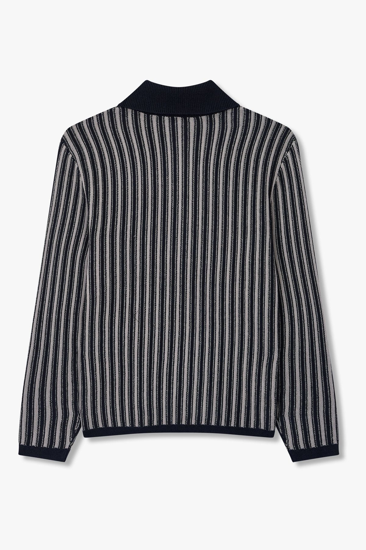 아르마니 익스체인지(ARMANI EXCHANGE) 남성 하프 집업 스트라이프 니트_그레이 A415332011