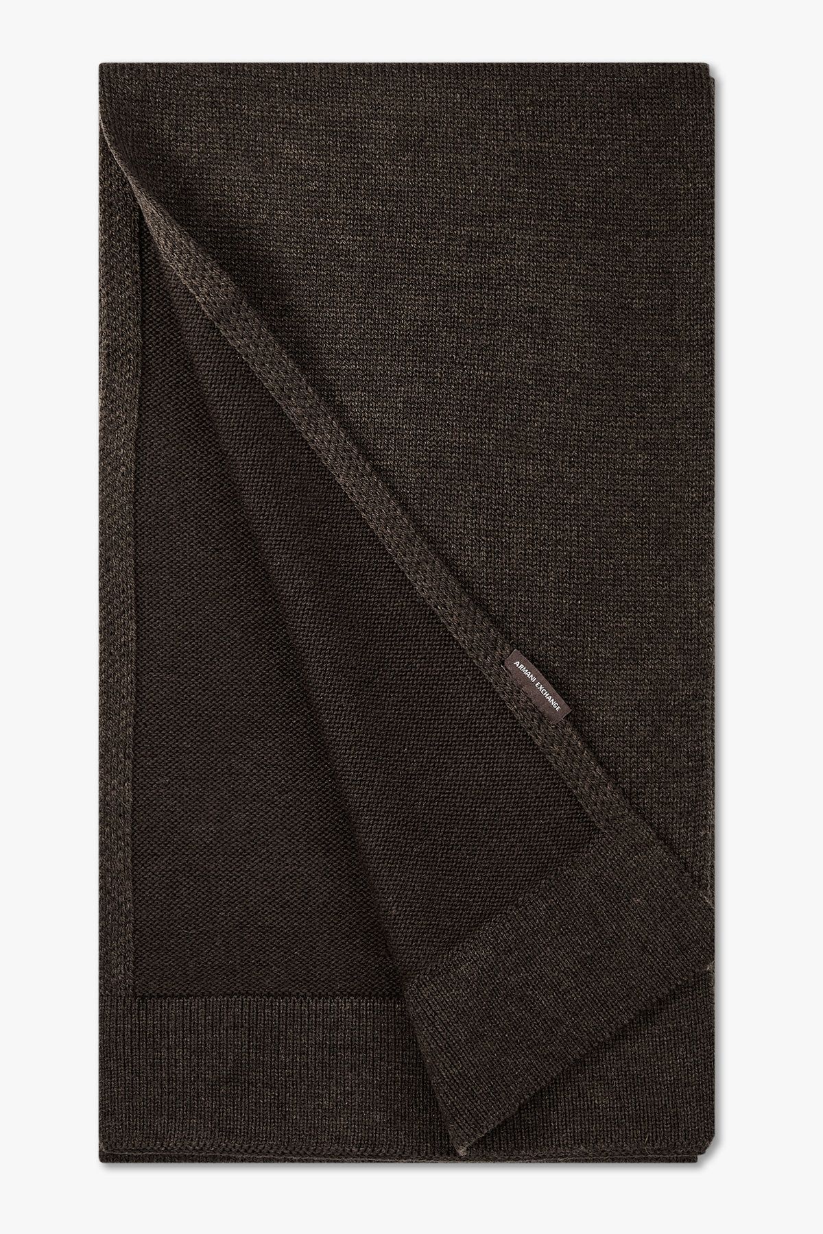 아르마니 익스체인지(ARMANI EXCHANGE) 남성 로고 라벨 니트 스카프_초코 A415376001