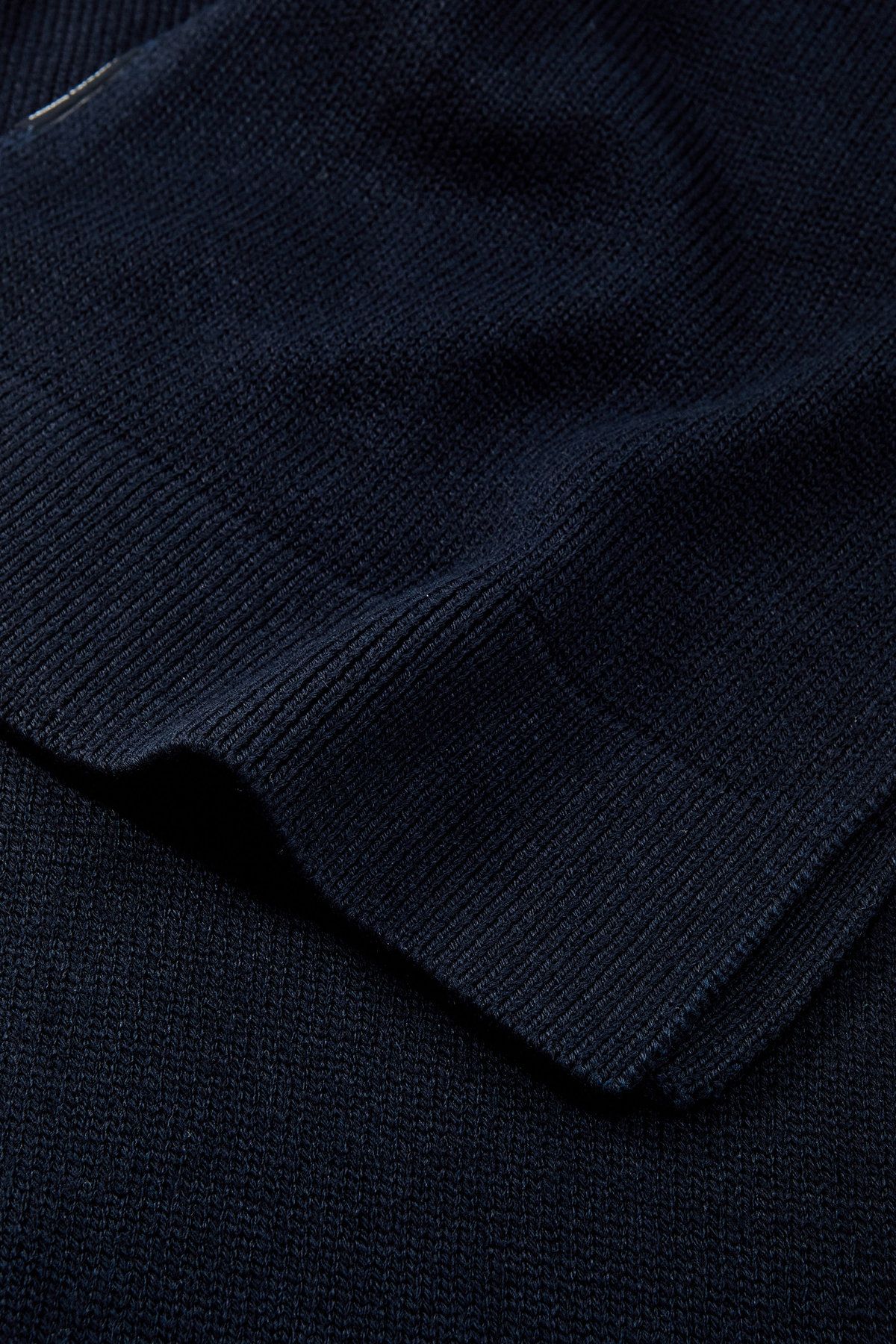 아르마니 익스체인지(ARMANI EXCHANGE) 남성 로고 라벨 니트 스카프_다크 네이비 A415376002