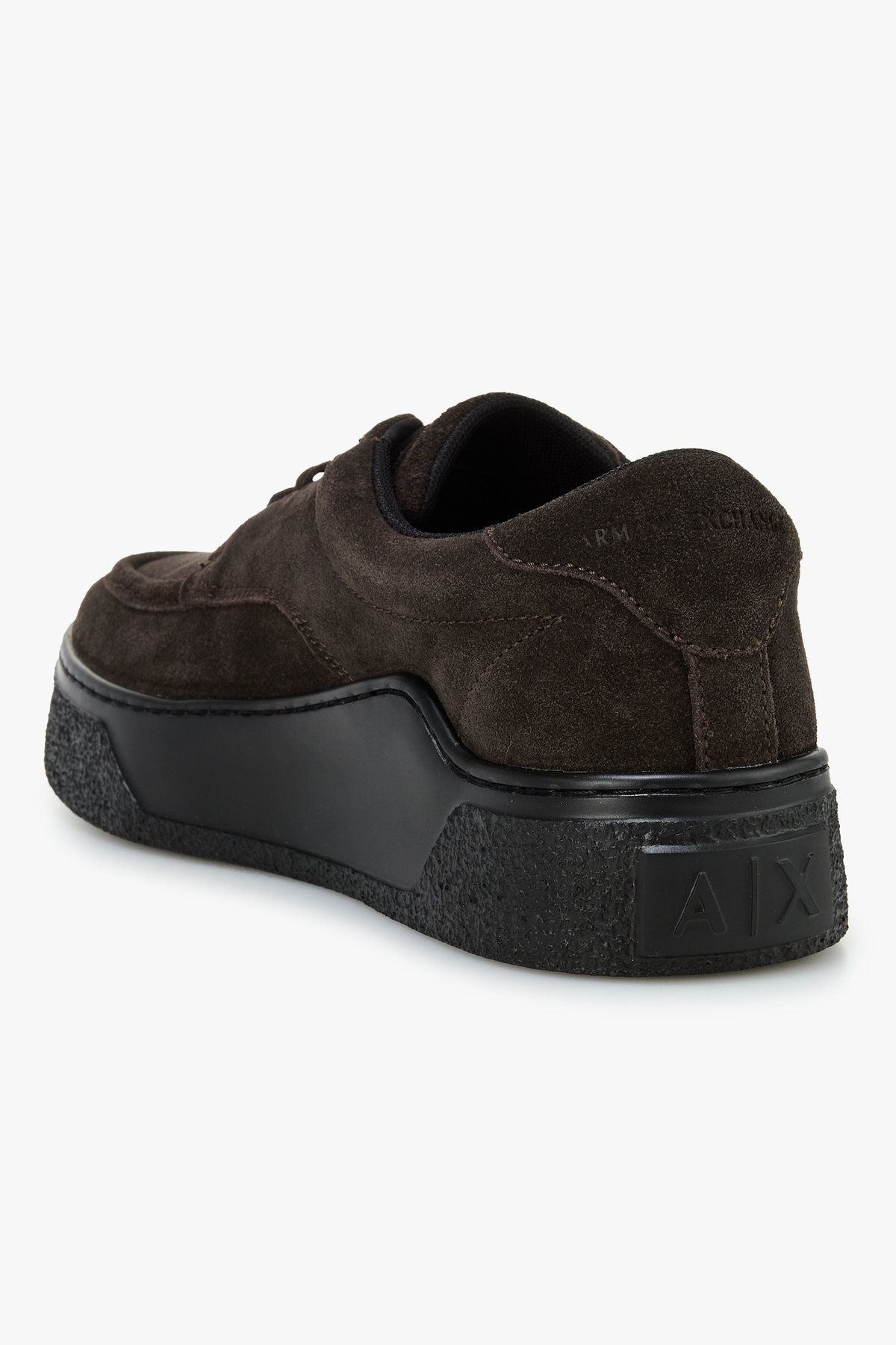 아르마니 익스체인지(ARMANI EXCHANGE) 남성 스웨이드 레이스업 스니커즈_다크 브라운 A415375006