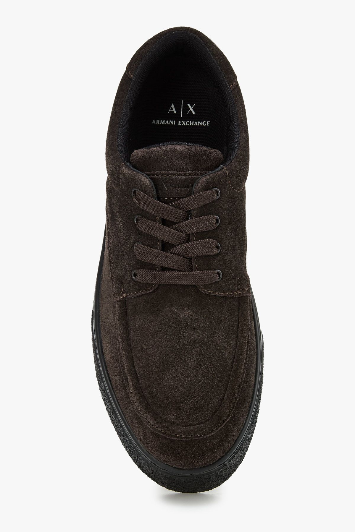 아르마니 익스체인지(ARMANI EXCHANGE) 남성 스웨이드 레이스업 스니커즈_다크 브라운 A415375006