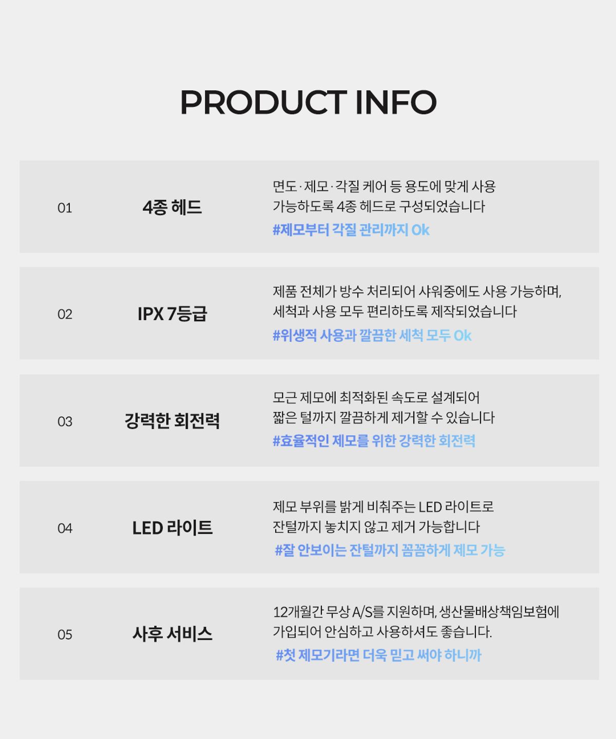 메이홉(MAYHOPE) 바디트리머 4in1 제모기 모근제거기