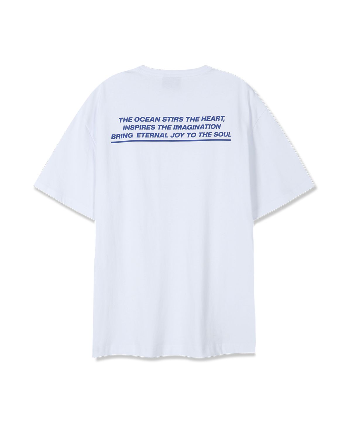 돌핀웨이브어패럴(DOLPHIN WAVE APPAREL) 돌핀 포켓 백프린트 랍바 반팔 티셔츠  화이트