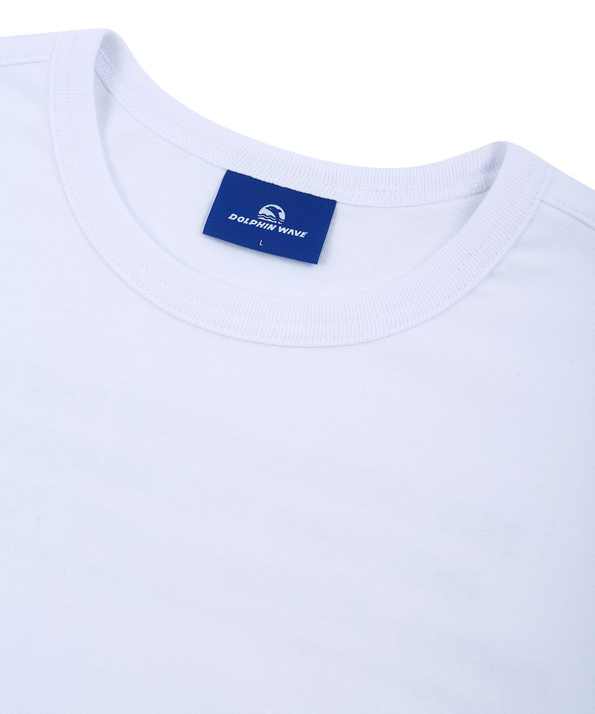 돌핀웨이브어패럴(DOLPHIN WAVE APPAREL) 돌핀 포켓 백프린트 랍바 반팔 티셔츠  화이트