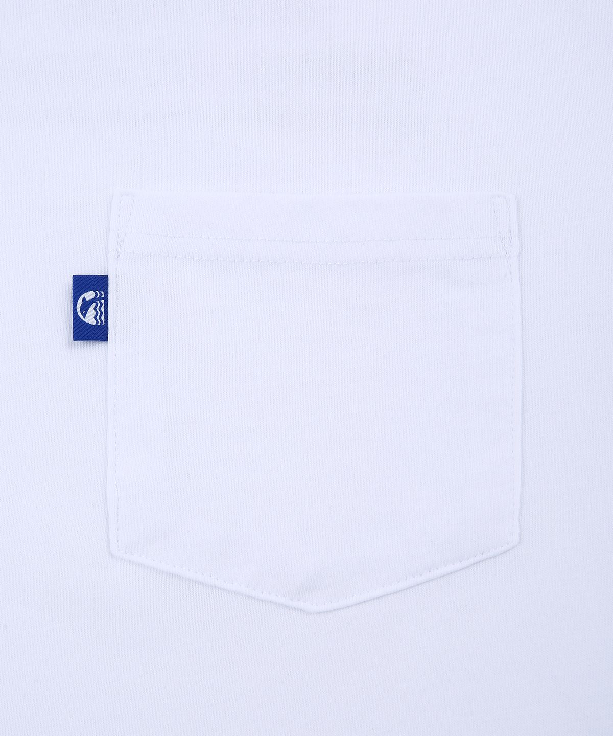 돌핀웨이브어패럴(DOLPHIN WAVE APPAREL) 돌핀 포켓 백프린트 랍바 반팔 티셔츠  화이트
