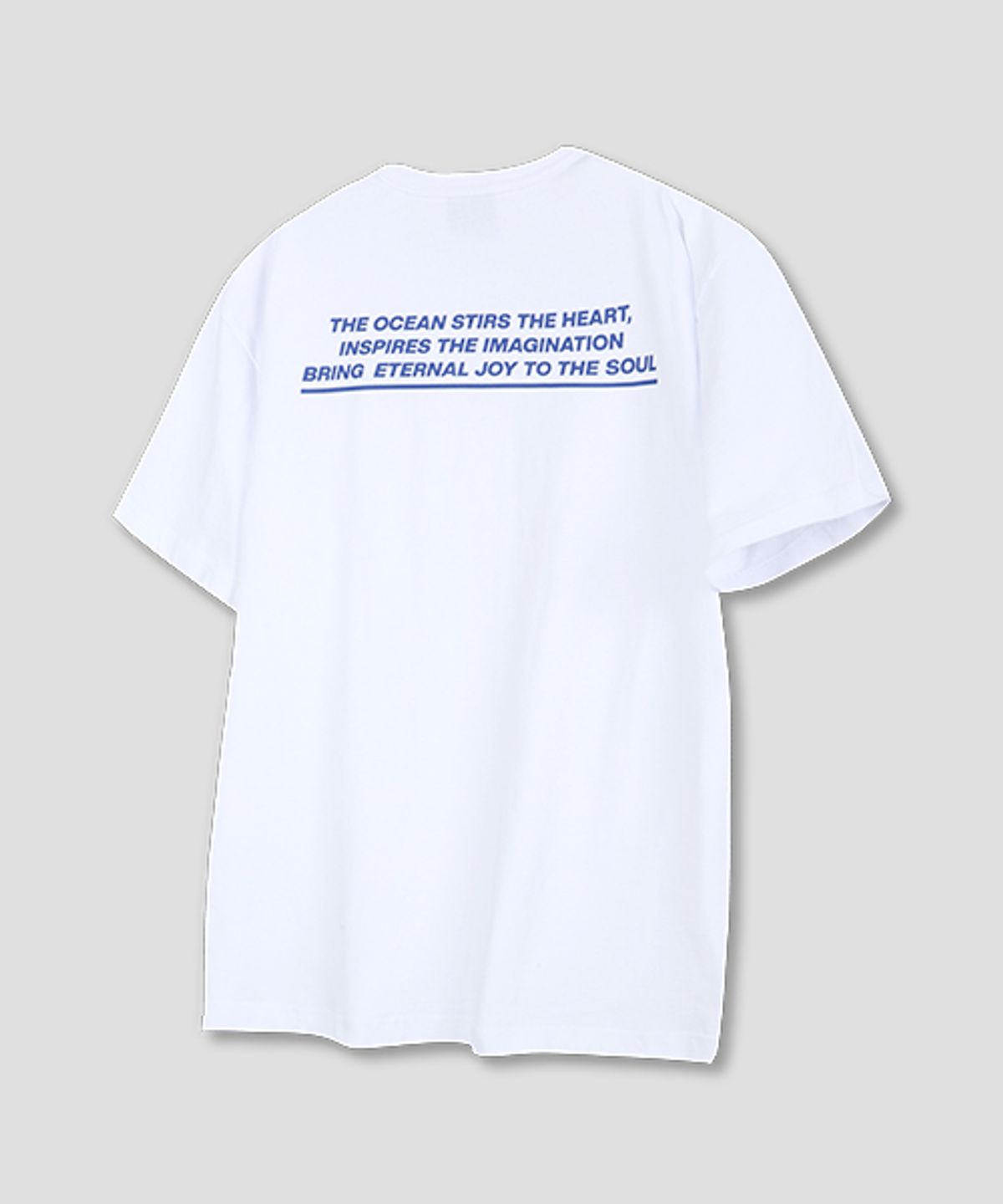 돌핀웨이브어패럴(DOLPHIN WAVE APPAREL) 돌핀 포켓 백프린트 랍바 반팔 티셔츠  화이트