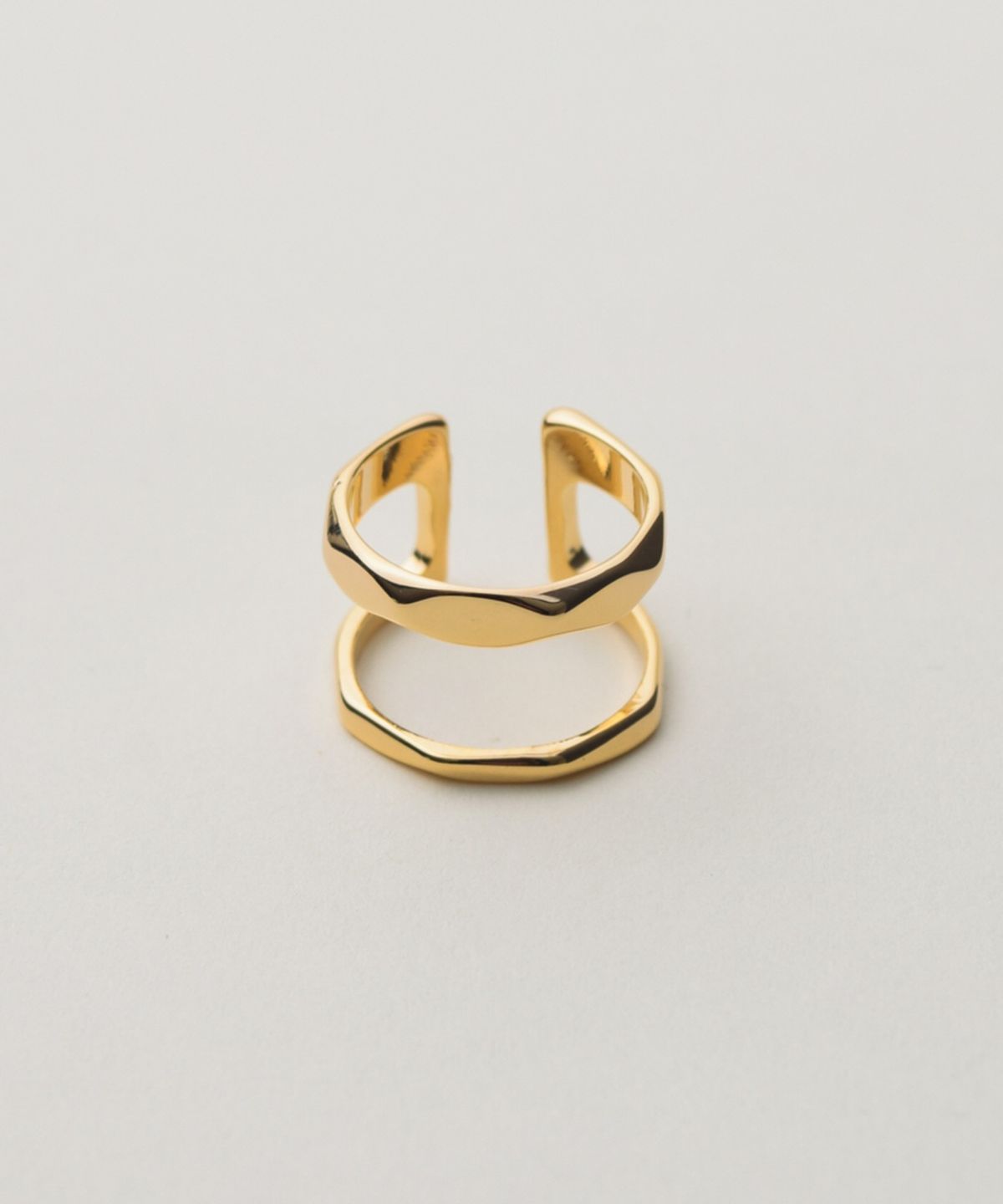 노비스도쿄(NOVICE TOKYO) 더블&스탬프링 2세트 Double & Stamp Rings 2 set / Gold