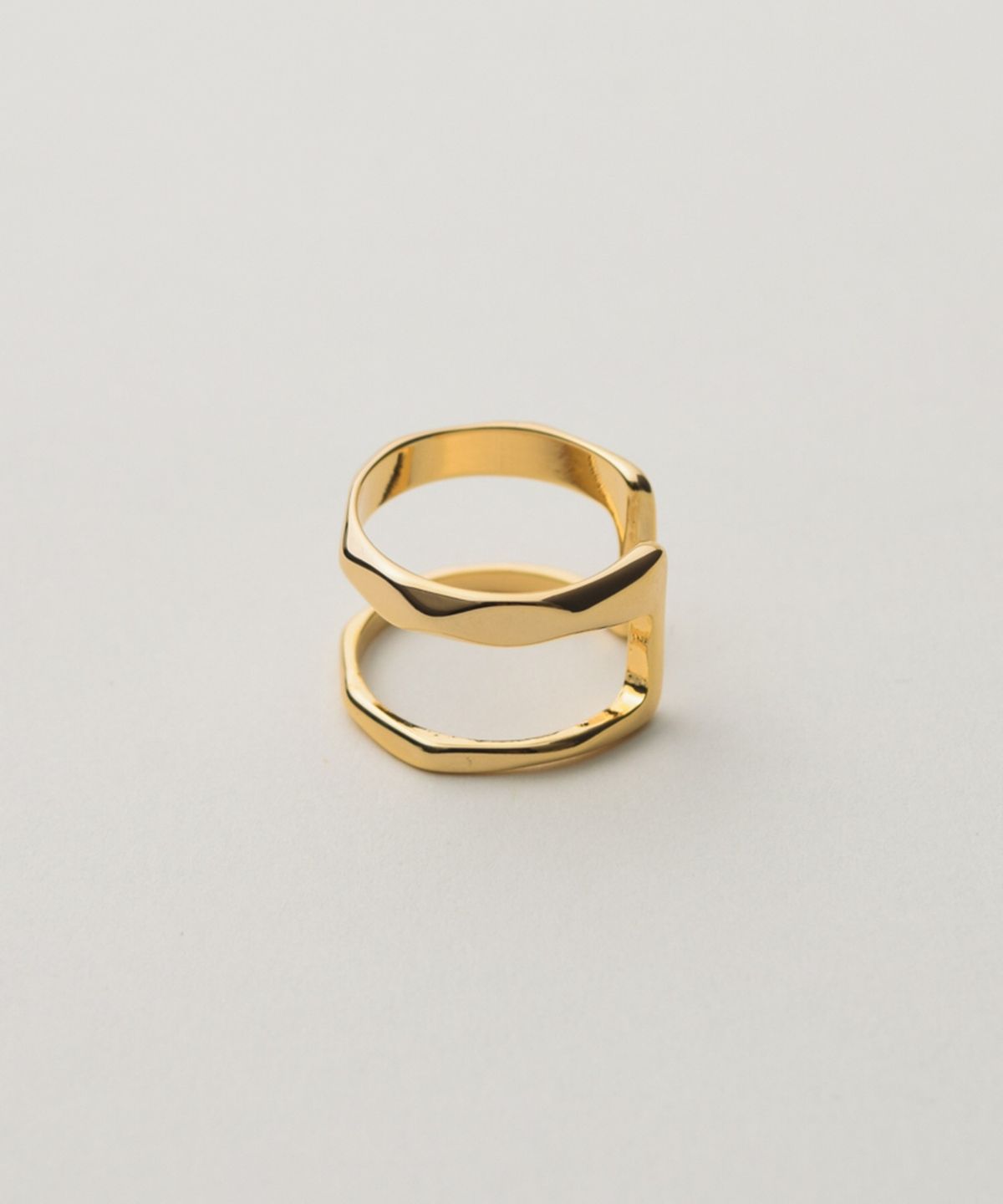 노비스도쿄(NOVICE TOKYO) 더블&스탬프링 2세트 Double & Stamp Rings 2 set / Gold
