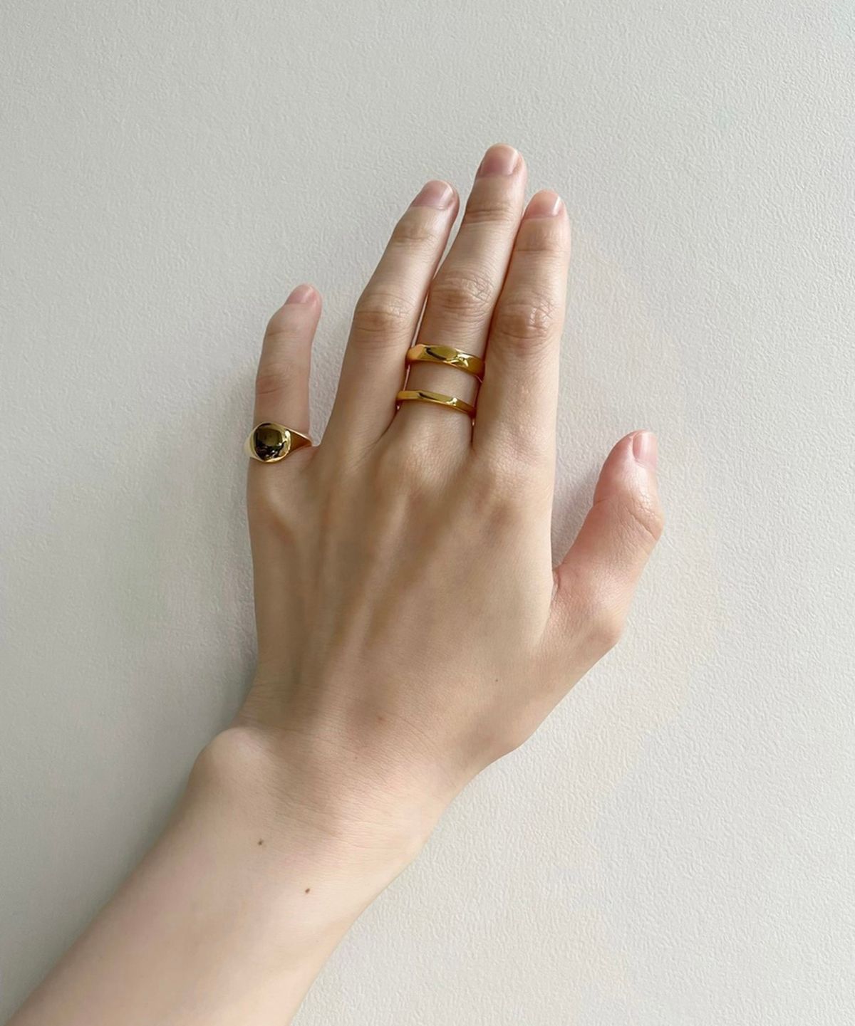 노비스도쿄(NOVICE TOKYO) 더블&스탬프링 2세트 Double & Stamp Rings 2 set / Gold