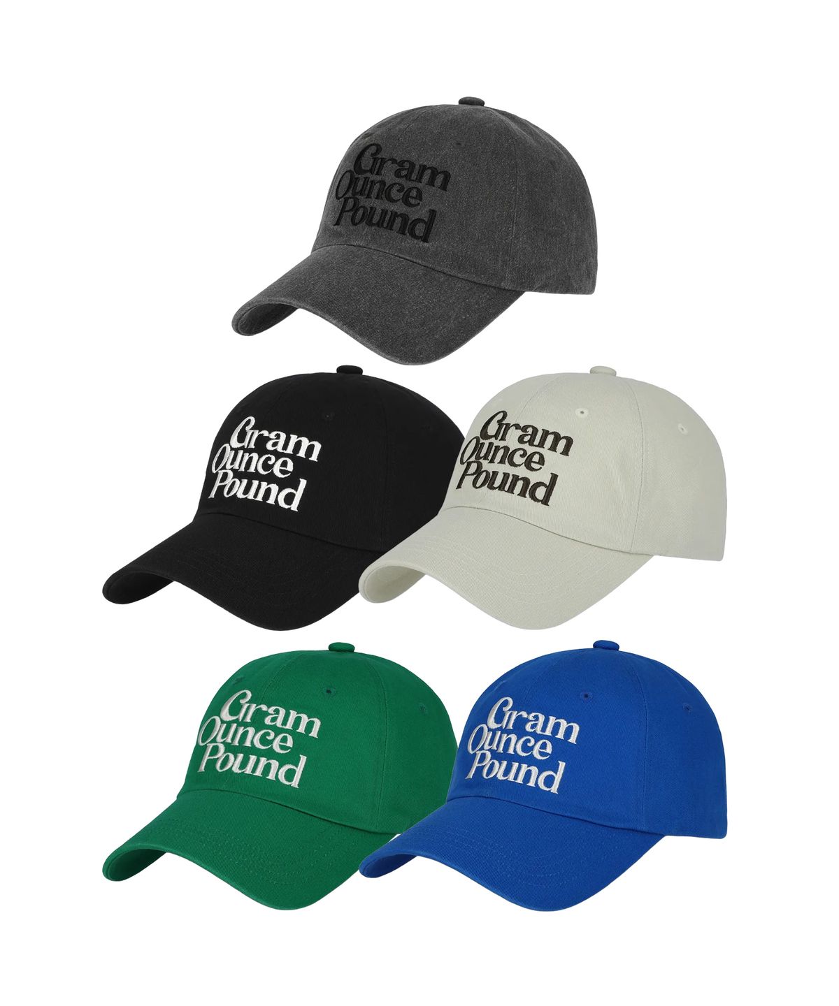 그램 아운스 파운드(GRAM OUNCE POUND) [5COLORS] Everyday Logo 6-Panel Cap
