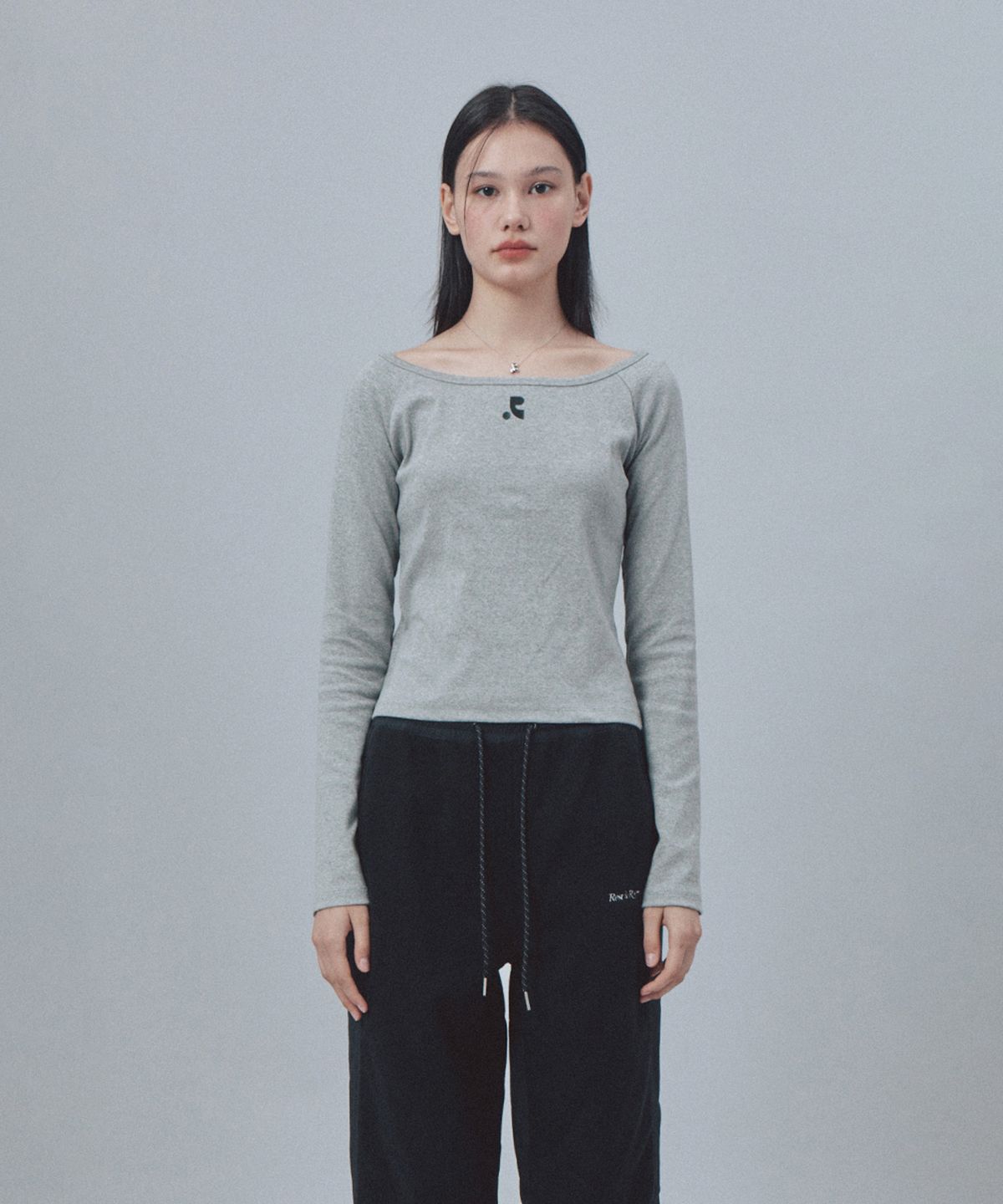 레스트앤레크레이션(REST&RECREATION) U-NECK RAGLAN TOP - GREY