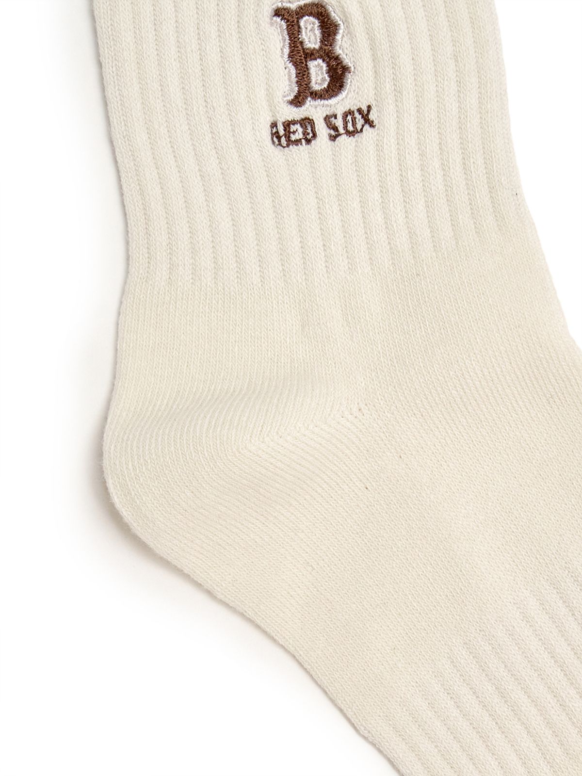 엠엘비(MLB) 스몰로고 레터링 자수 중목양말 BOS (Cream)