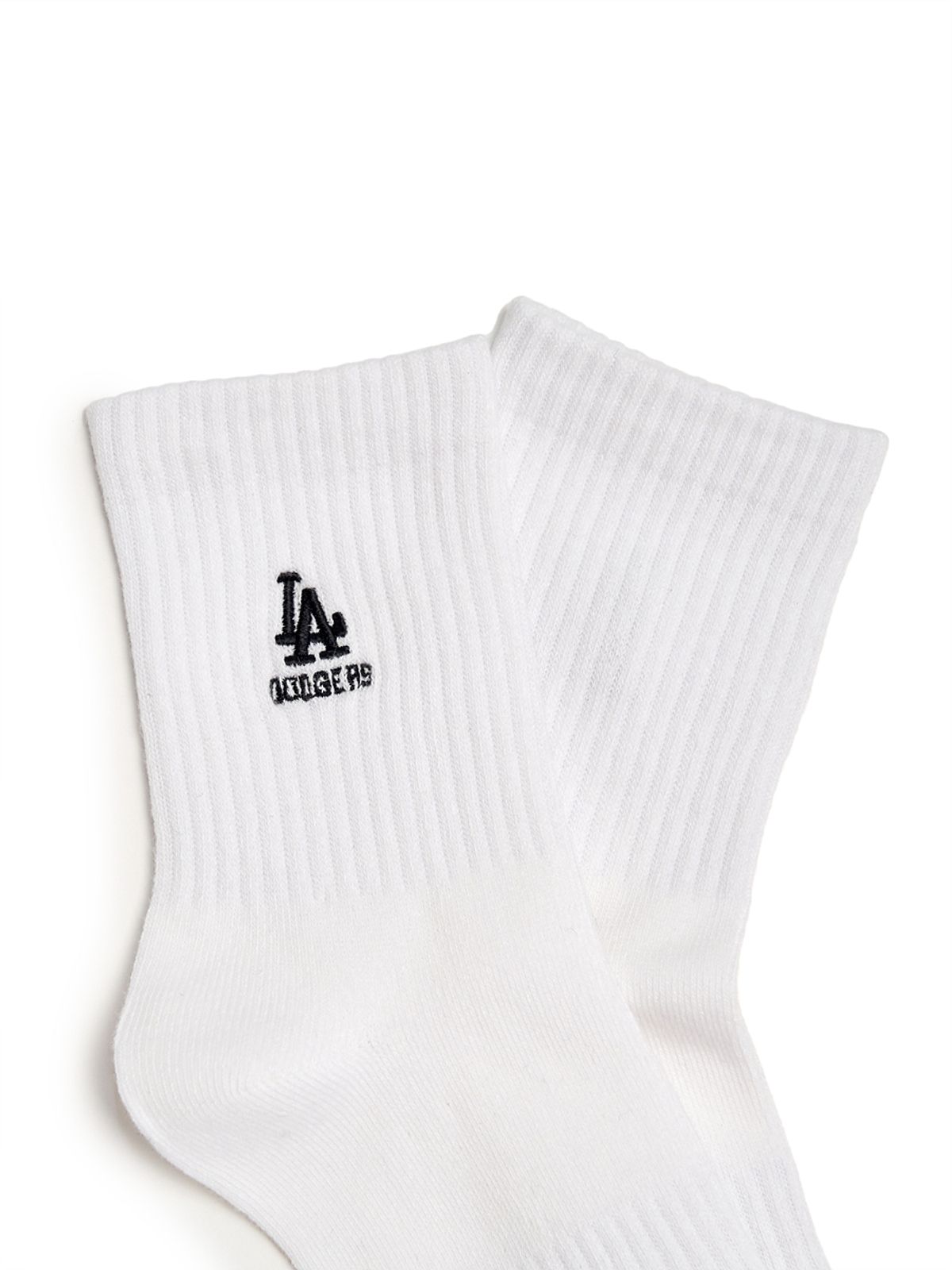 엠엘비(MLB) 스몰로고 레터링 자수 중목양말 LA (White)