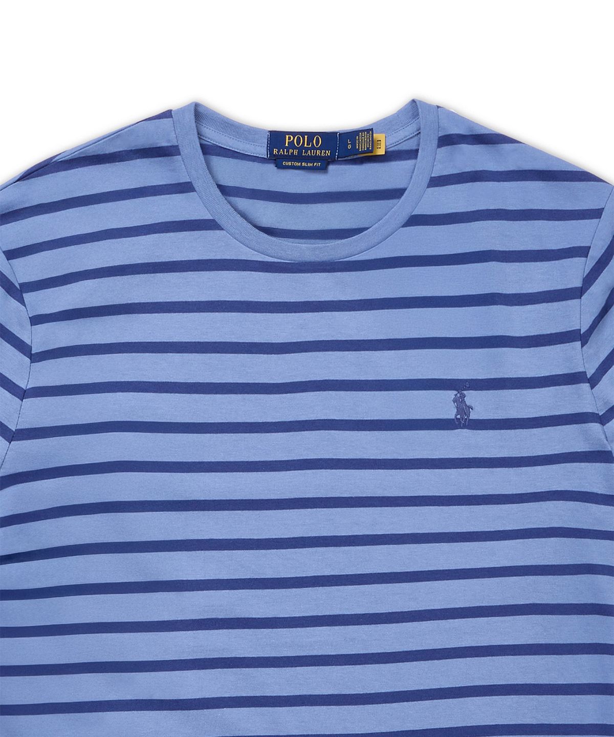 폴로 랄프 로렌(POLO RALPH LAUREN) 커스텀 슬림핏 스트라이프 저지 티셔츠-블루