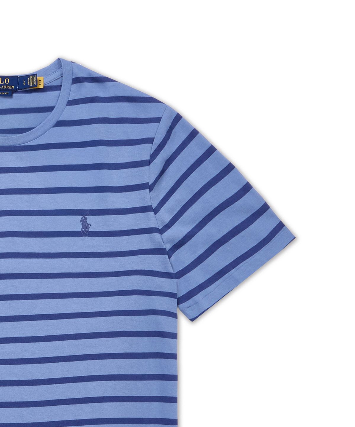 폴로 랄프 로렌(POLO RALPH LAUREN) 커스텀 슬림핏 스트라이프 저지 티셔츠-블루