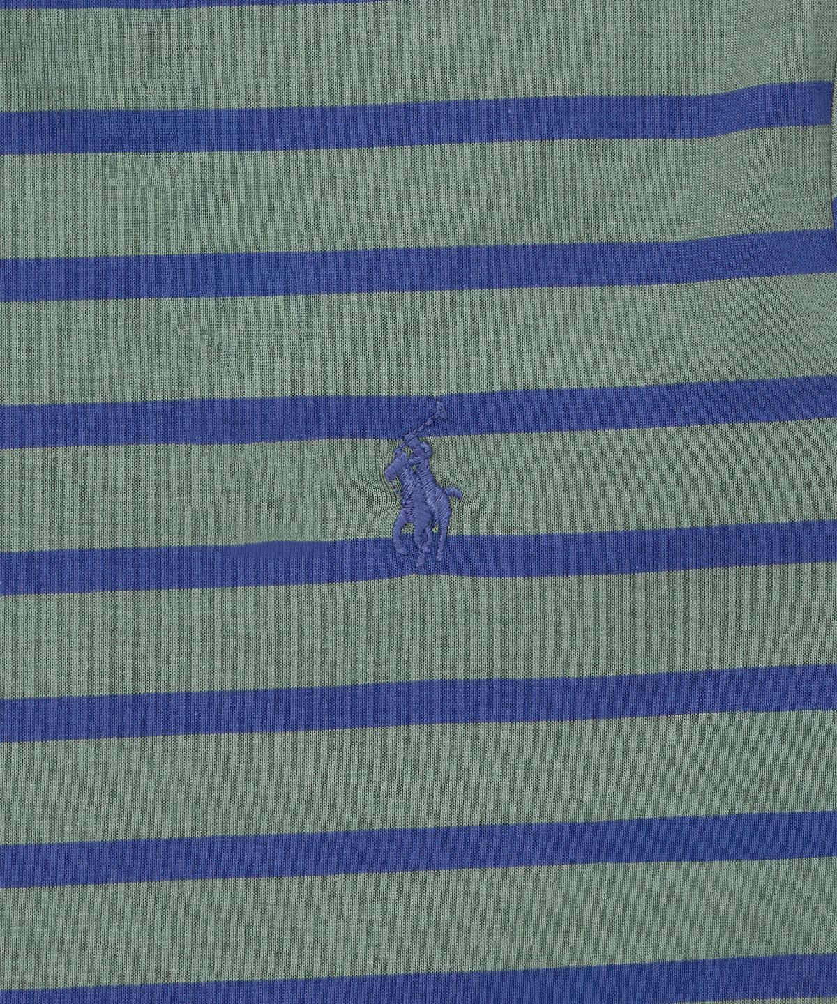 폴로 랄프 로렌(POLO RALPH LAUREN) 커스텀 슬림핏 스트라이프 저지 티셔츠-그린