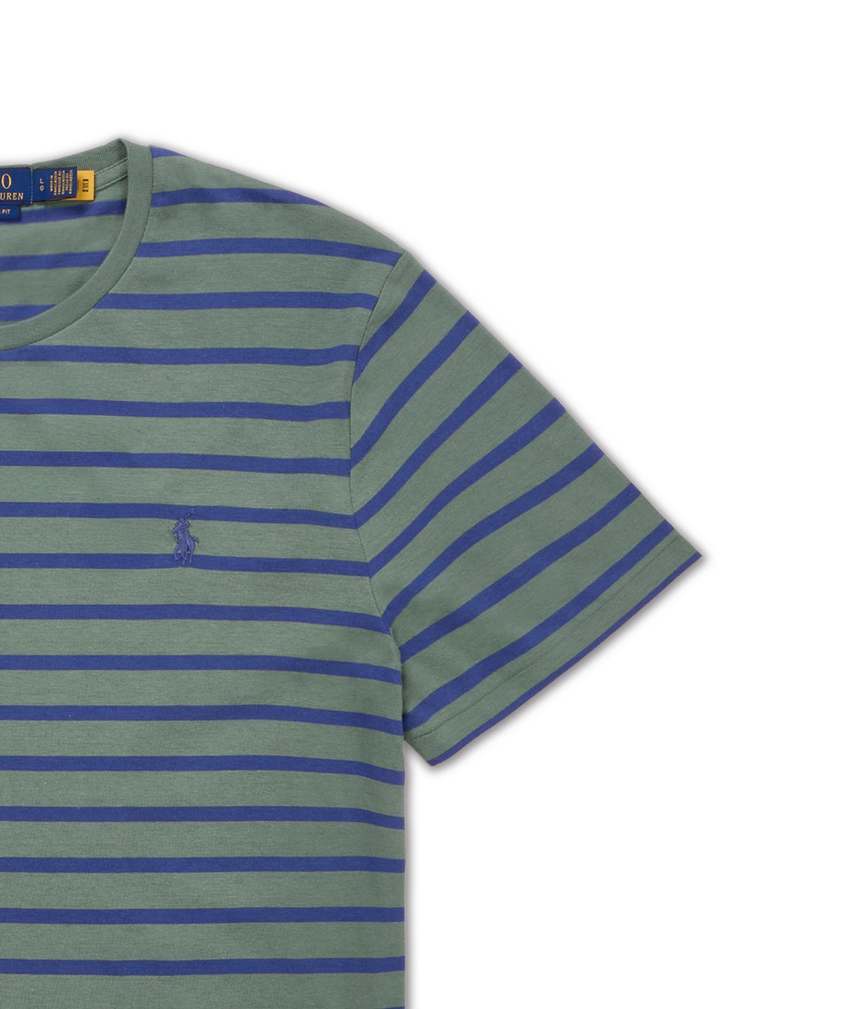 폴로 랄프 로렌(POLO RALPH LAUREN) 커스텀 슬림핏 스트라이프 저지 티셔츠-그린